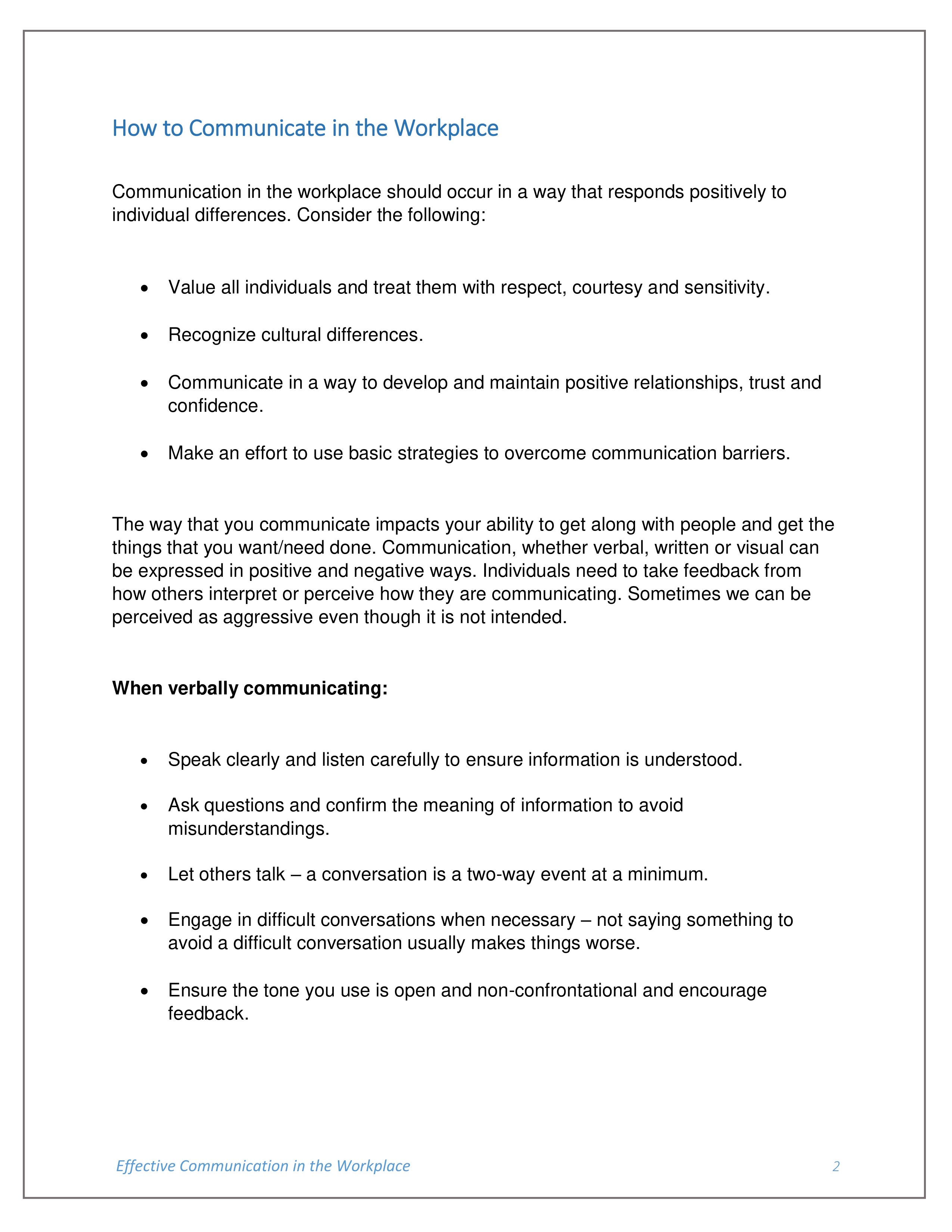 Communication Skills in the Workplace — page 3