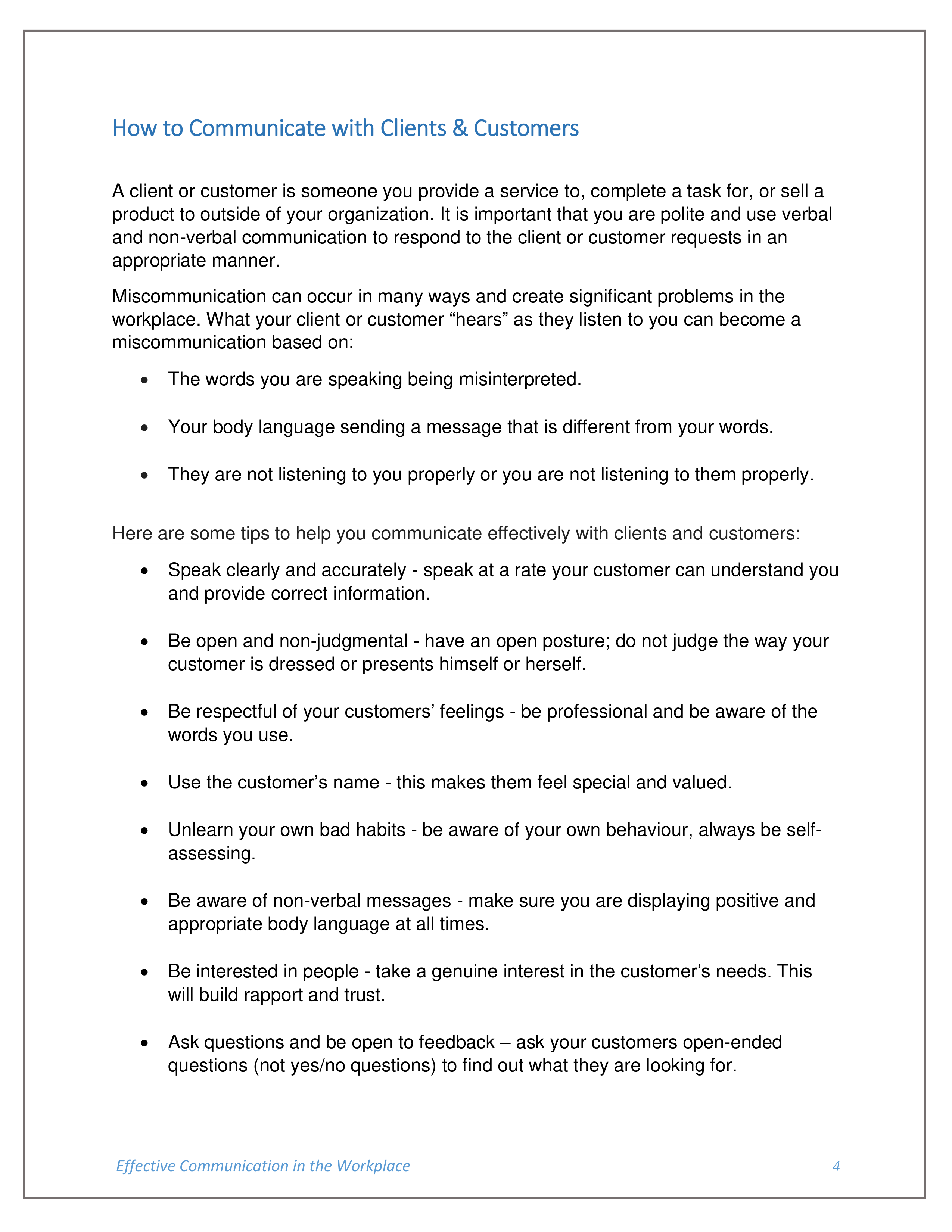 Communication Skills in the Workplace — page 5