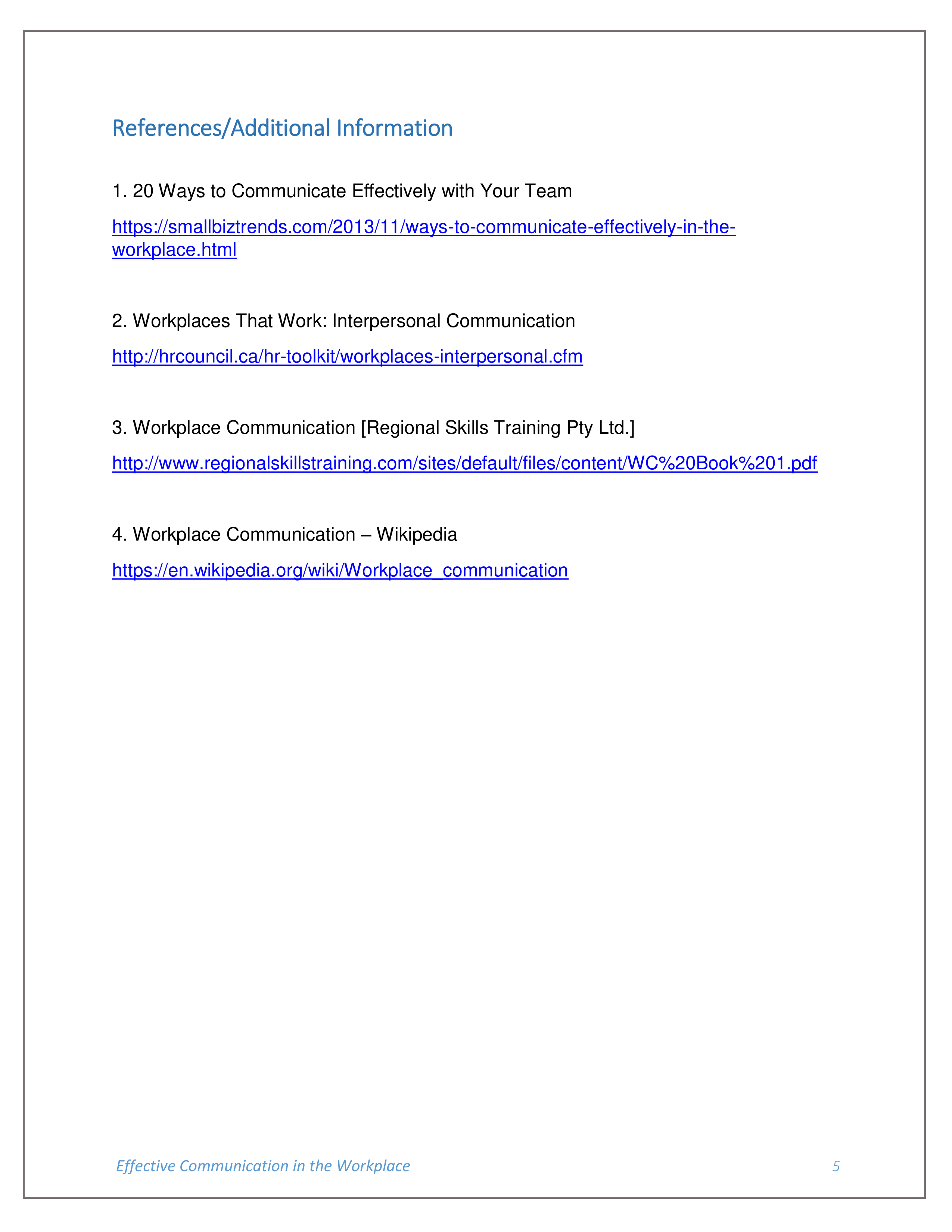 Communication Skills in the Workplace — page 6