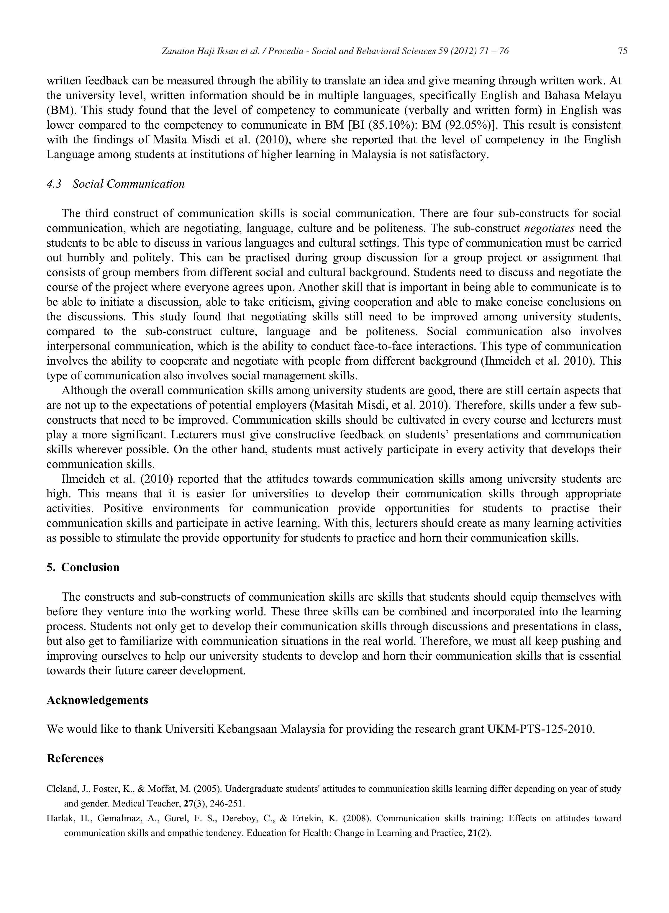 Communication Skills Among University Students — page 5