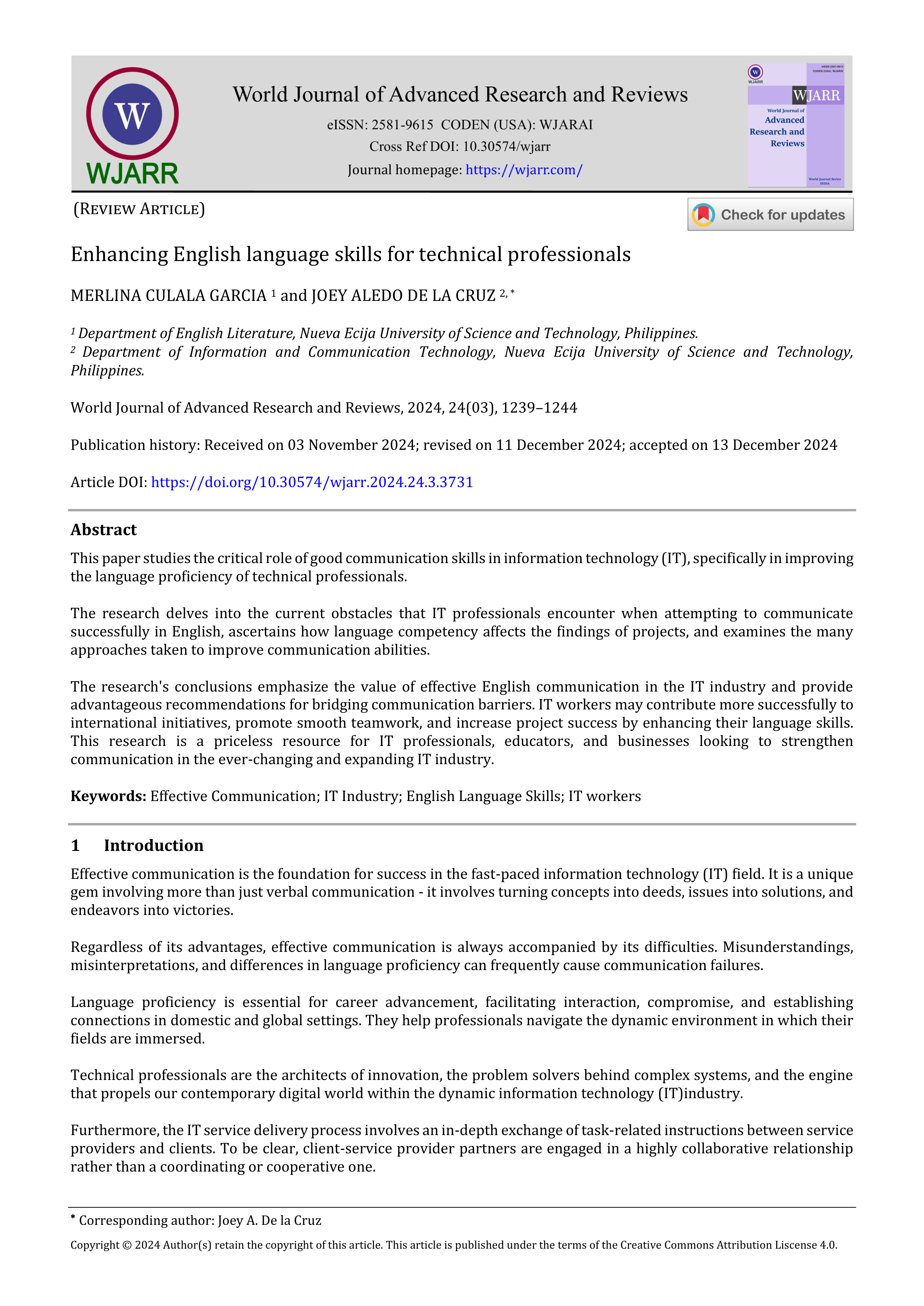 Communication skills for Technical Professionals — page 1