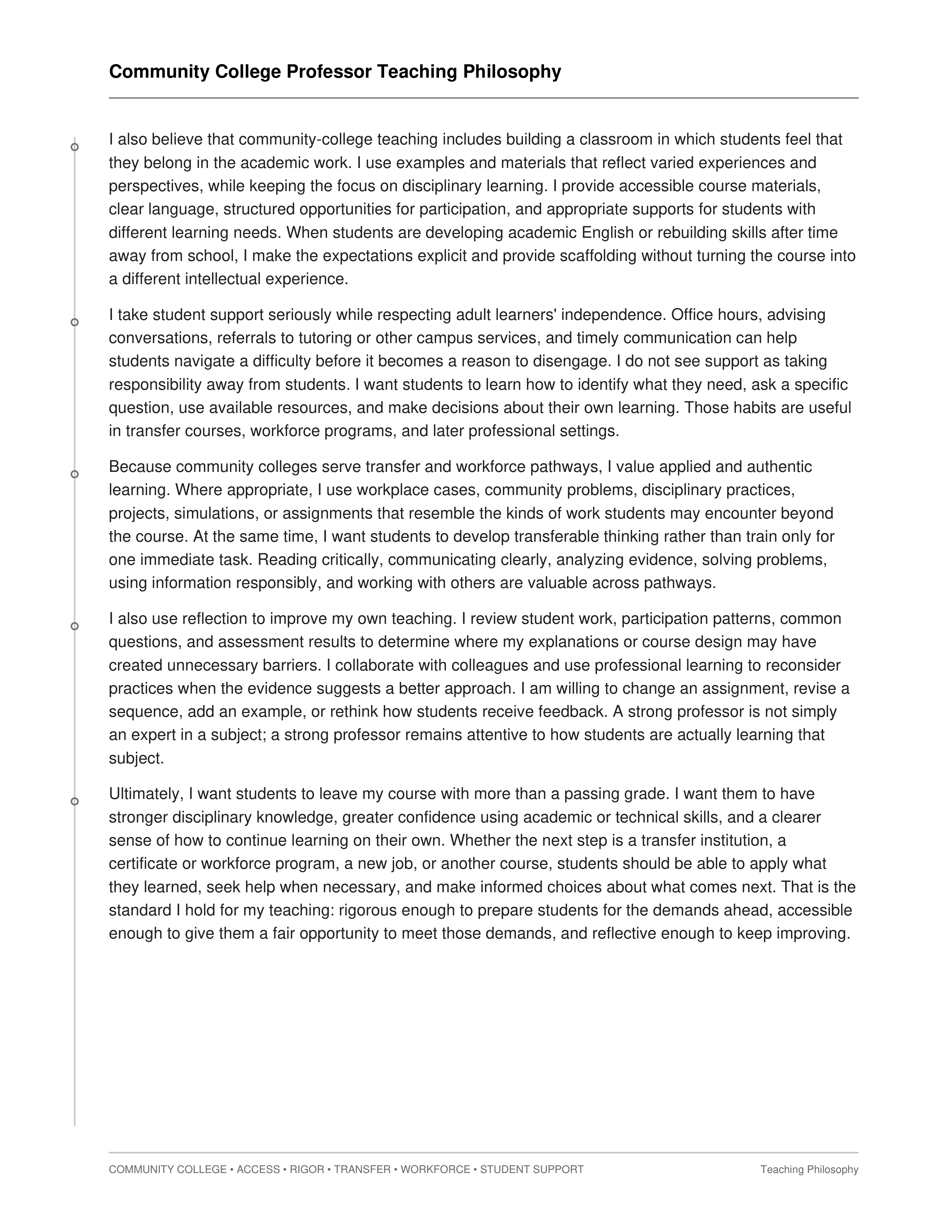 Community College Professor Teaching Philosophy — page 2