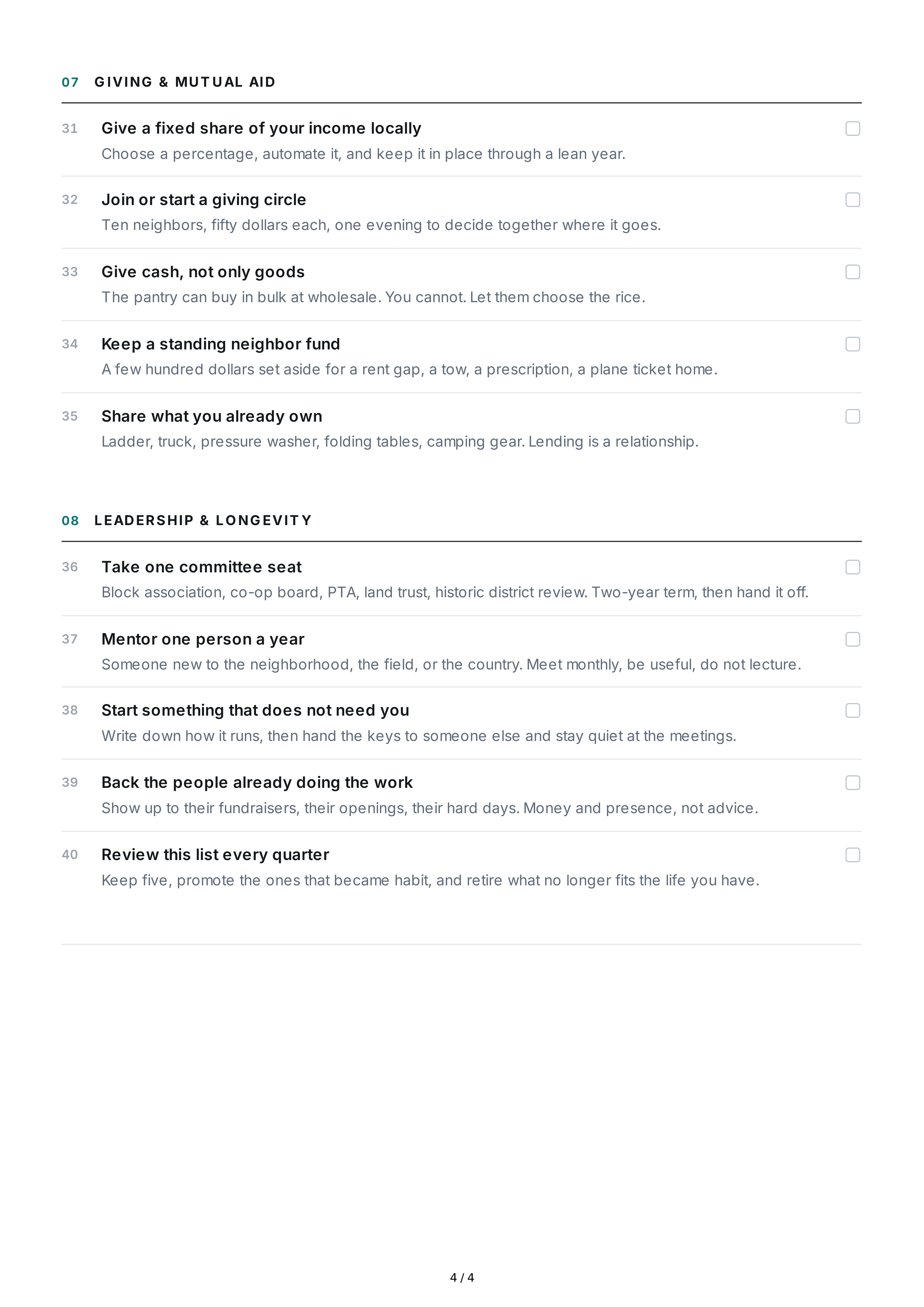 Community Life Goals — page 4