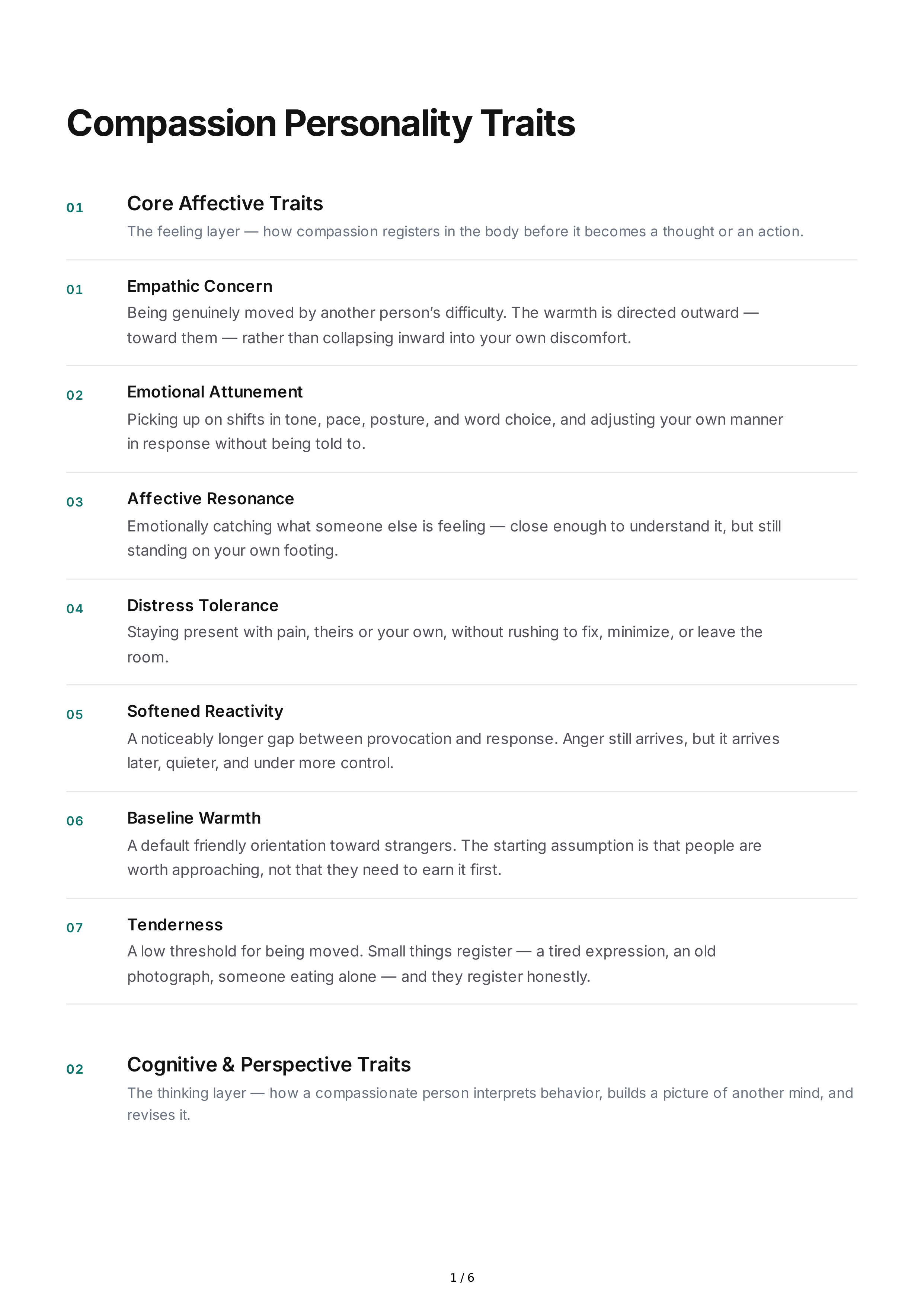 Compassion Personality Traits — page 1