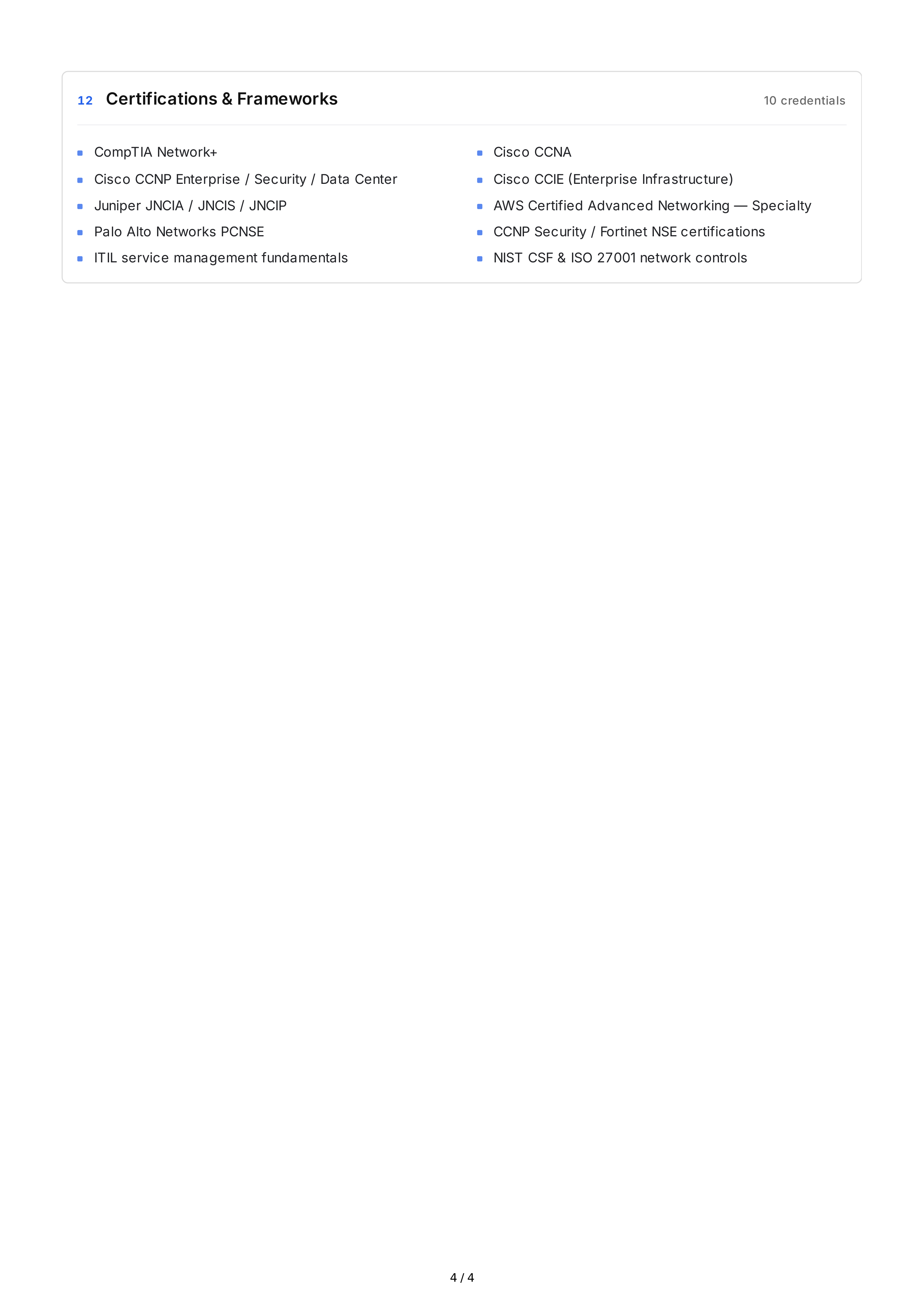 Computer Networking Technical Skills — page 4