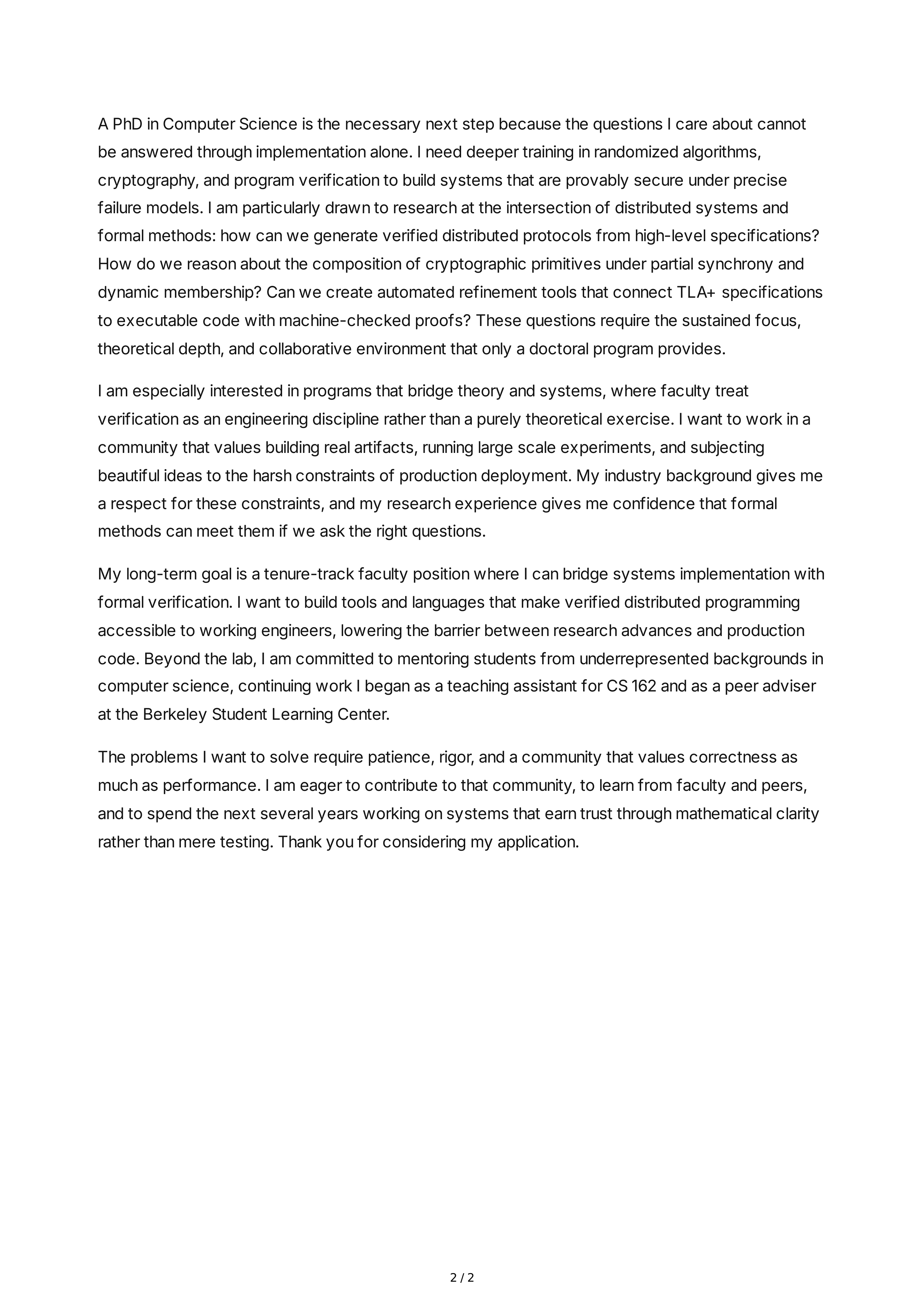 Computer Science Personal Statement — page 2
