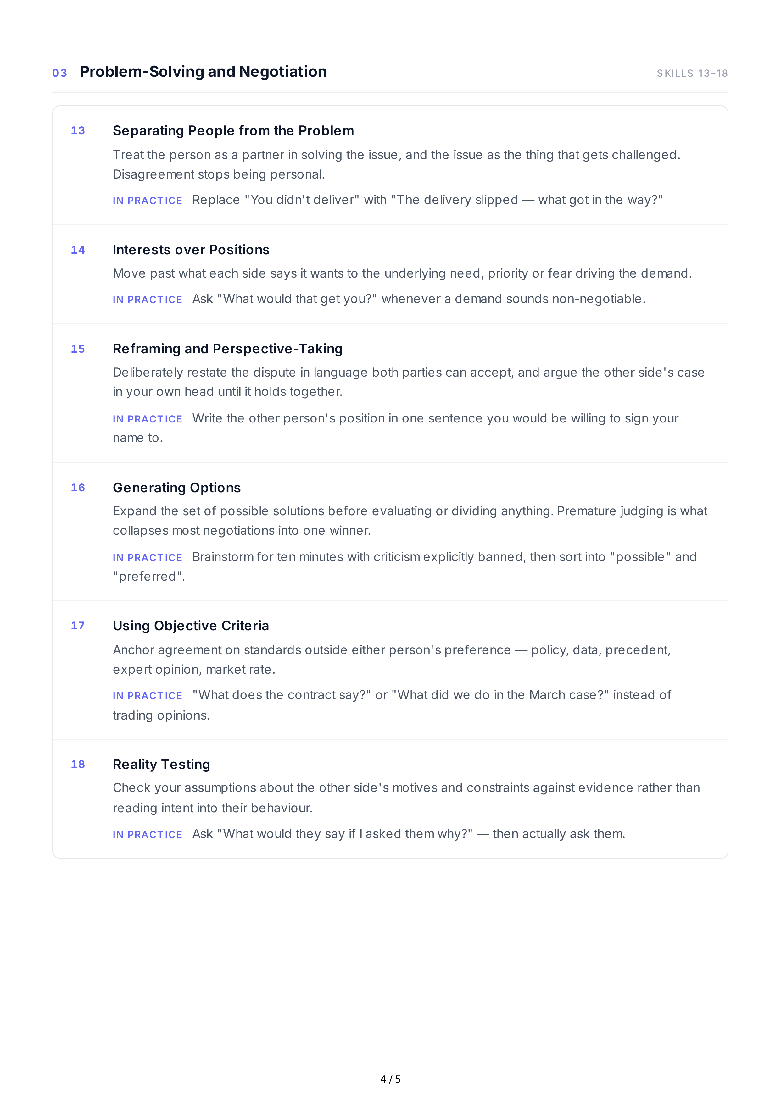 Conflict Management Interpersonal Skills — page 4