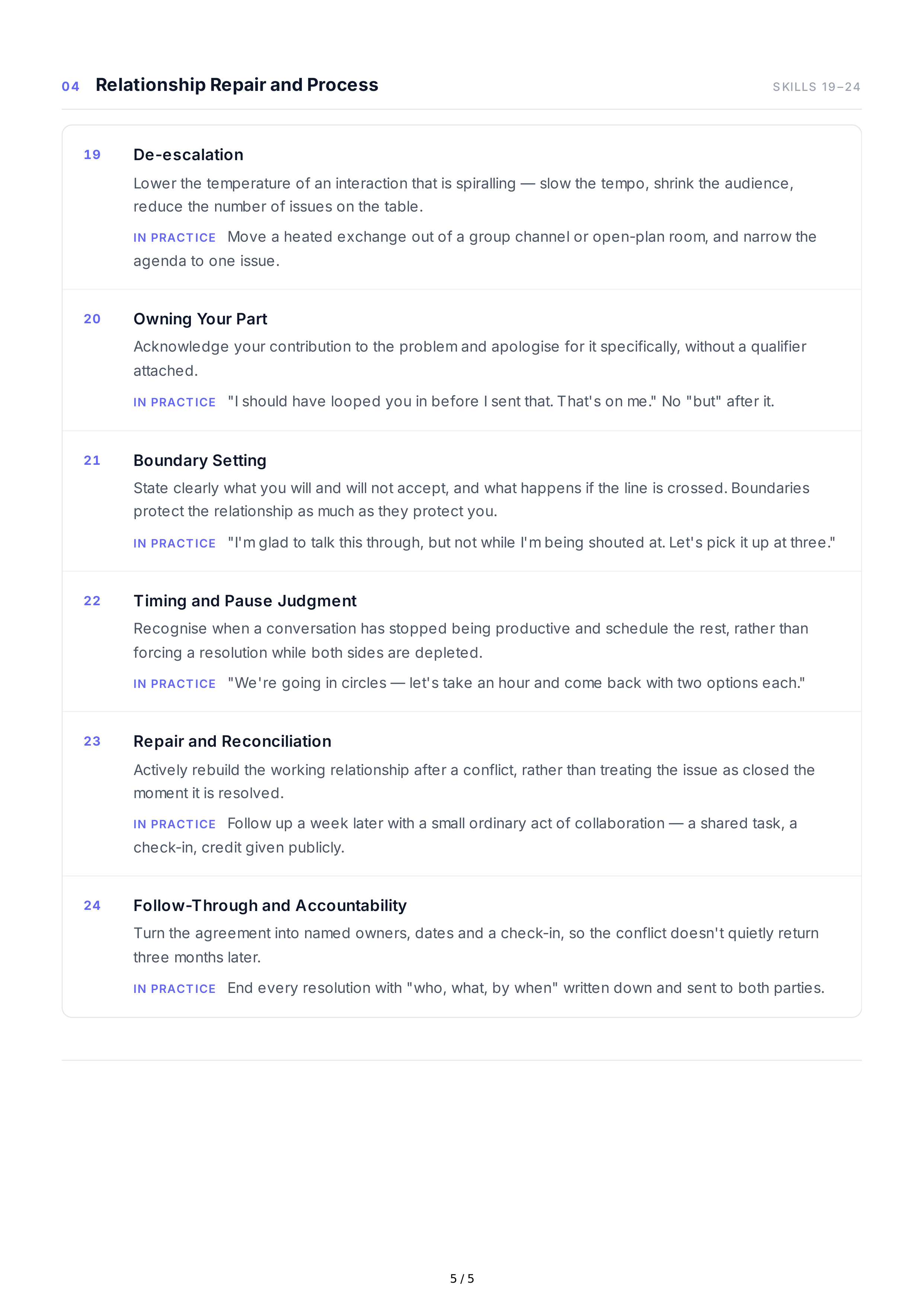 Conflict Management Interpersonal Skills — page 5