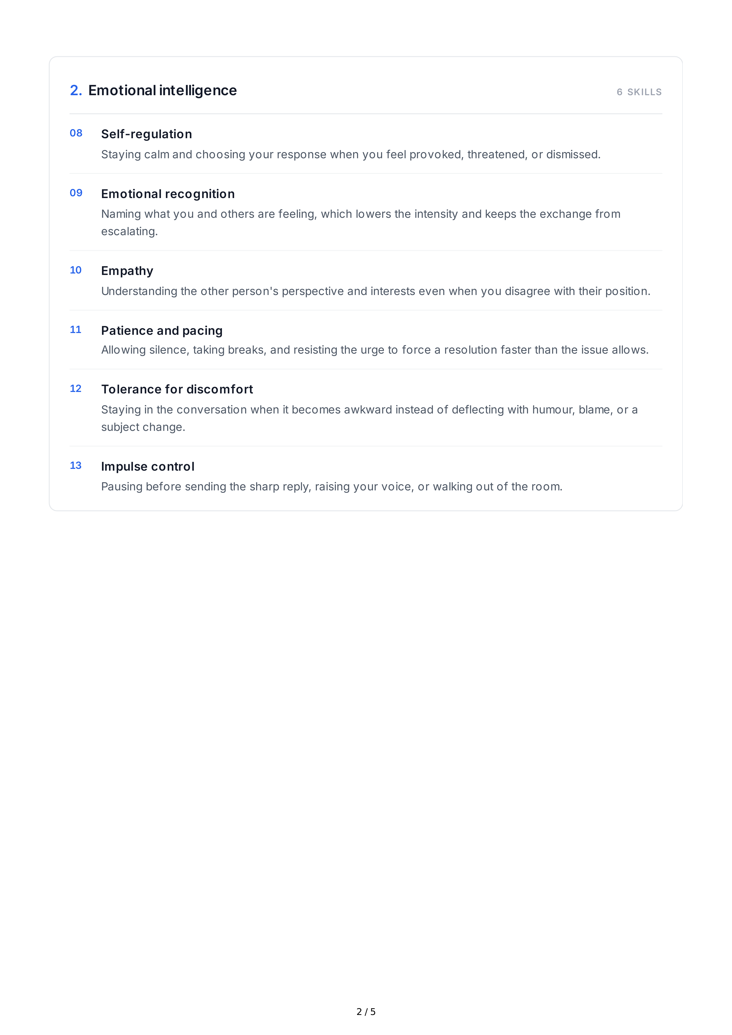 Conflict Resolution Interpersonal Skills — page 2