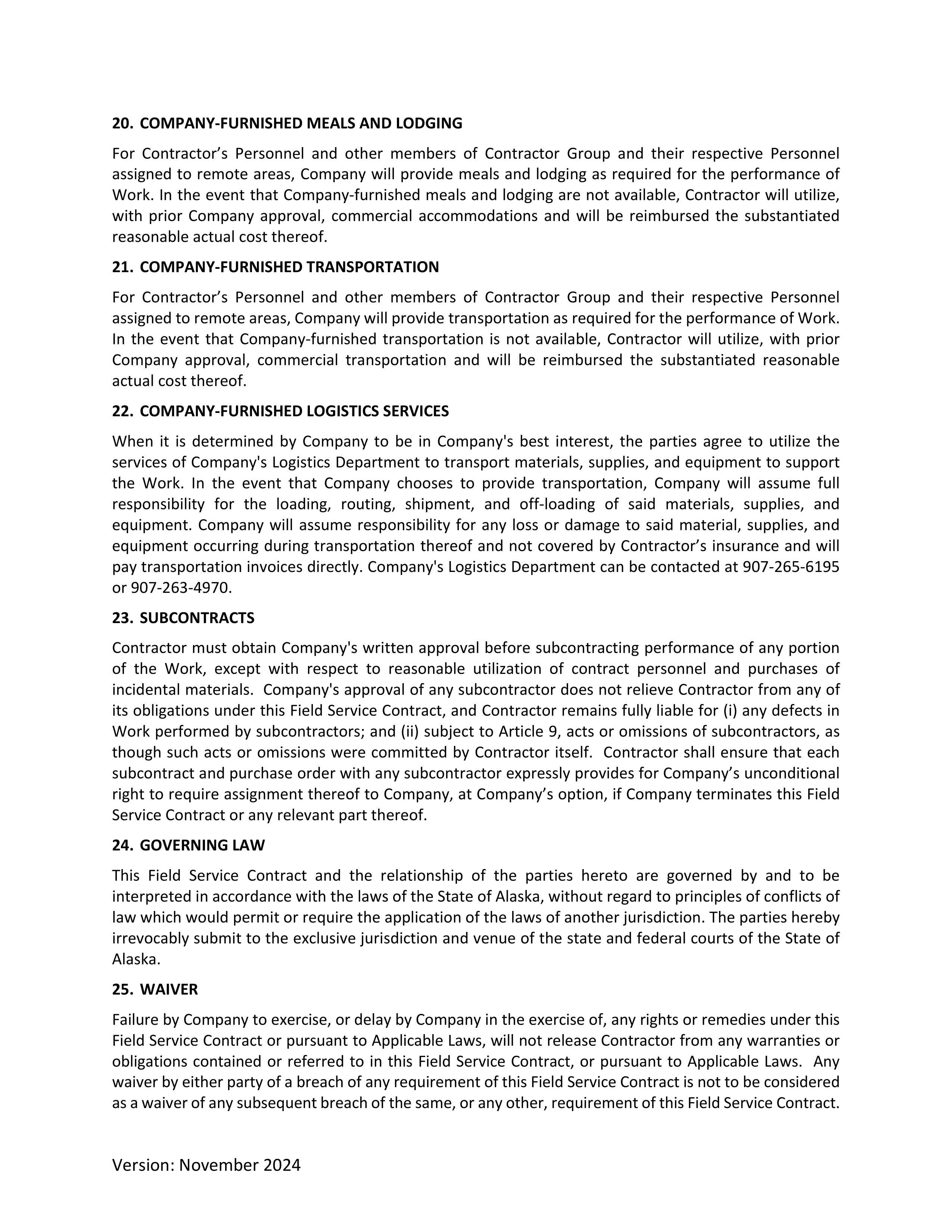 ConocoPhillips Field Service Contract — page 11