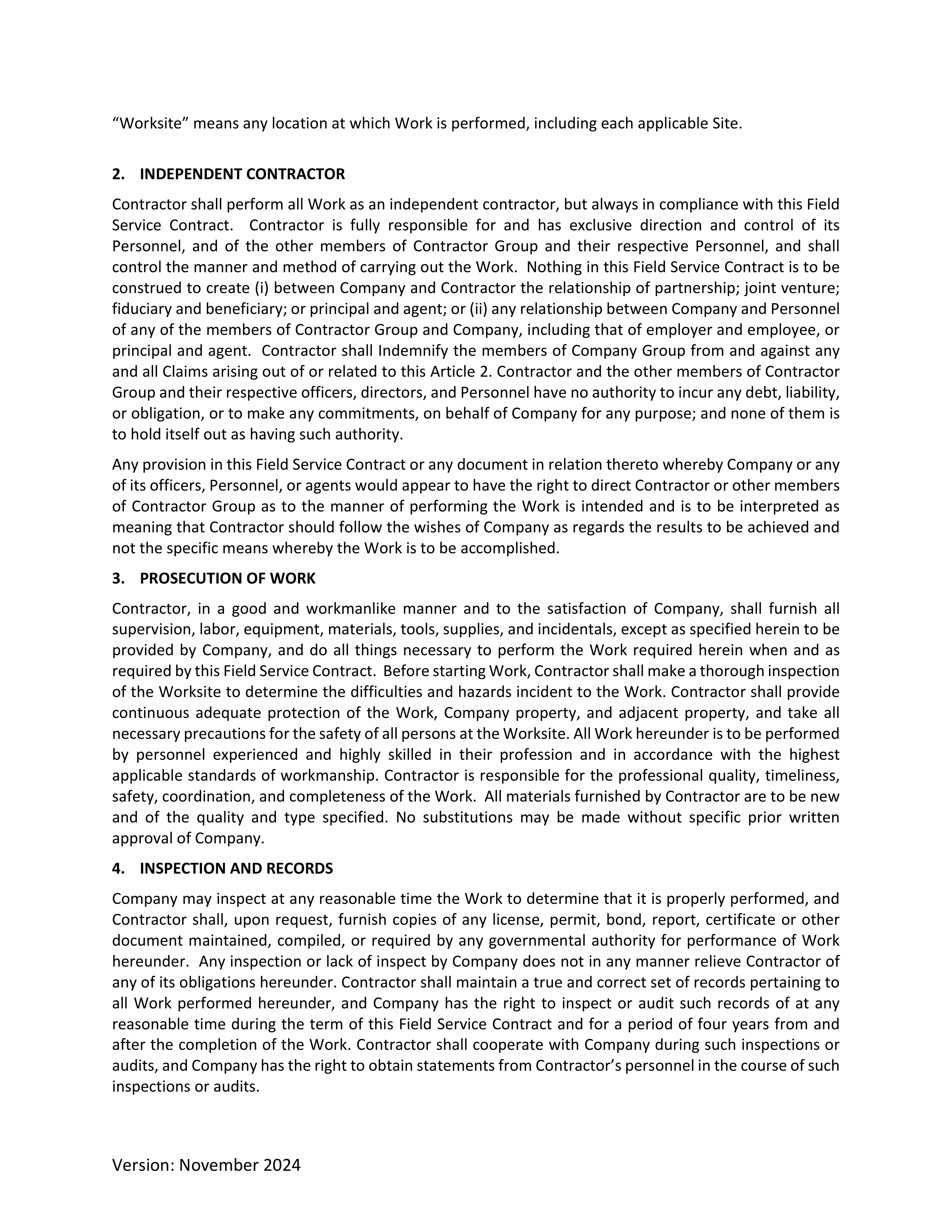 ConocoPhillips Field Service Contract — page 3