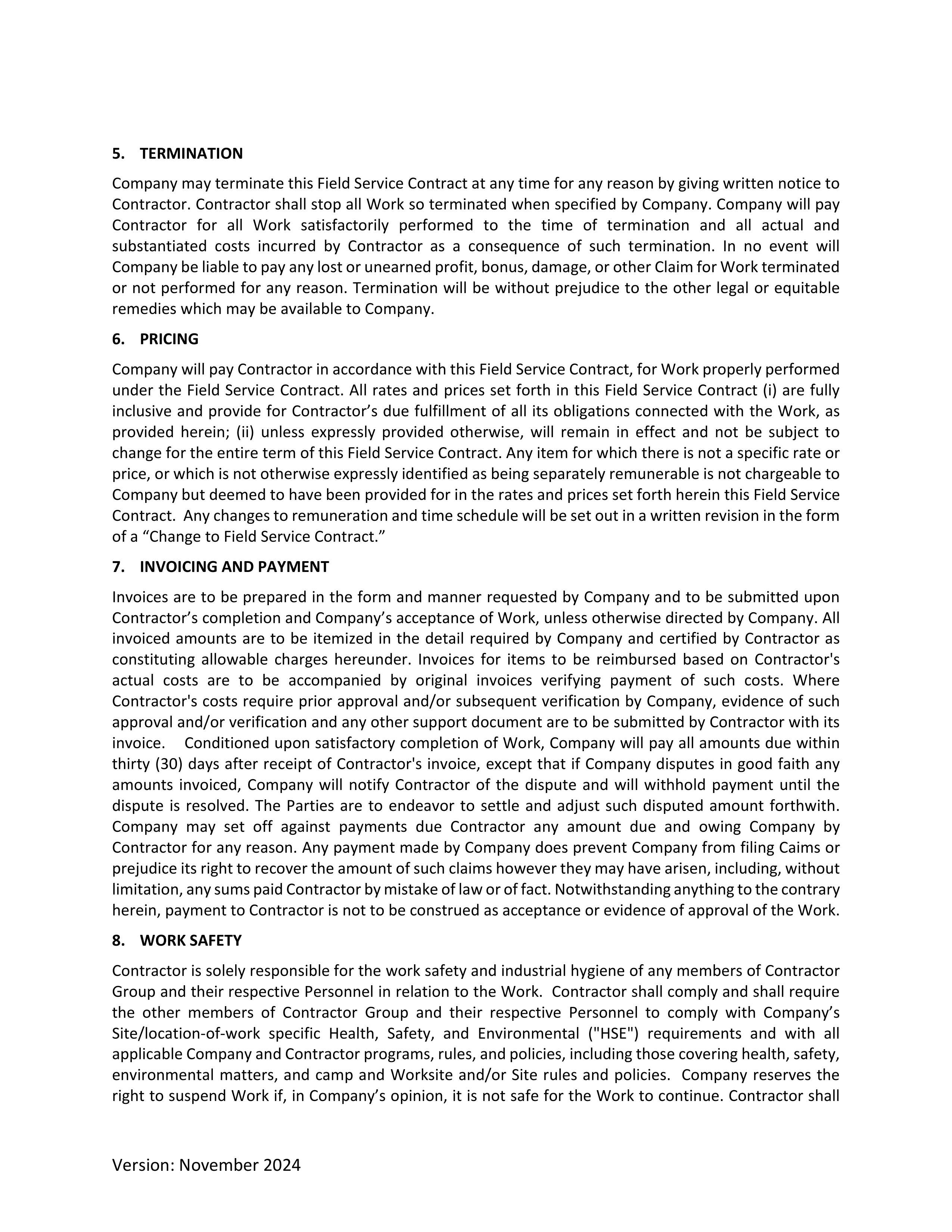 ConocoPhillips Field Service Contract — page 4
