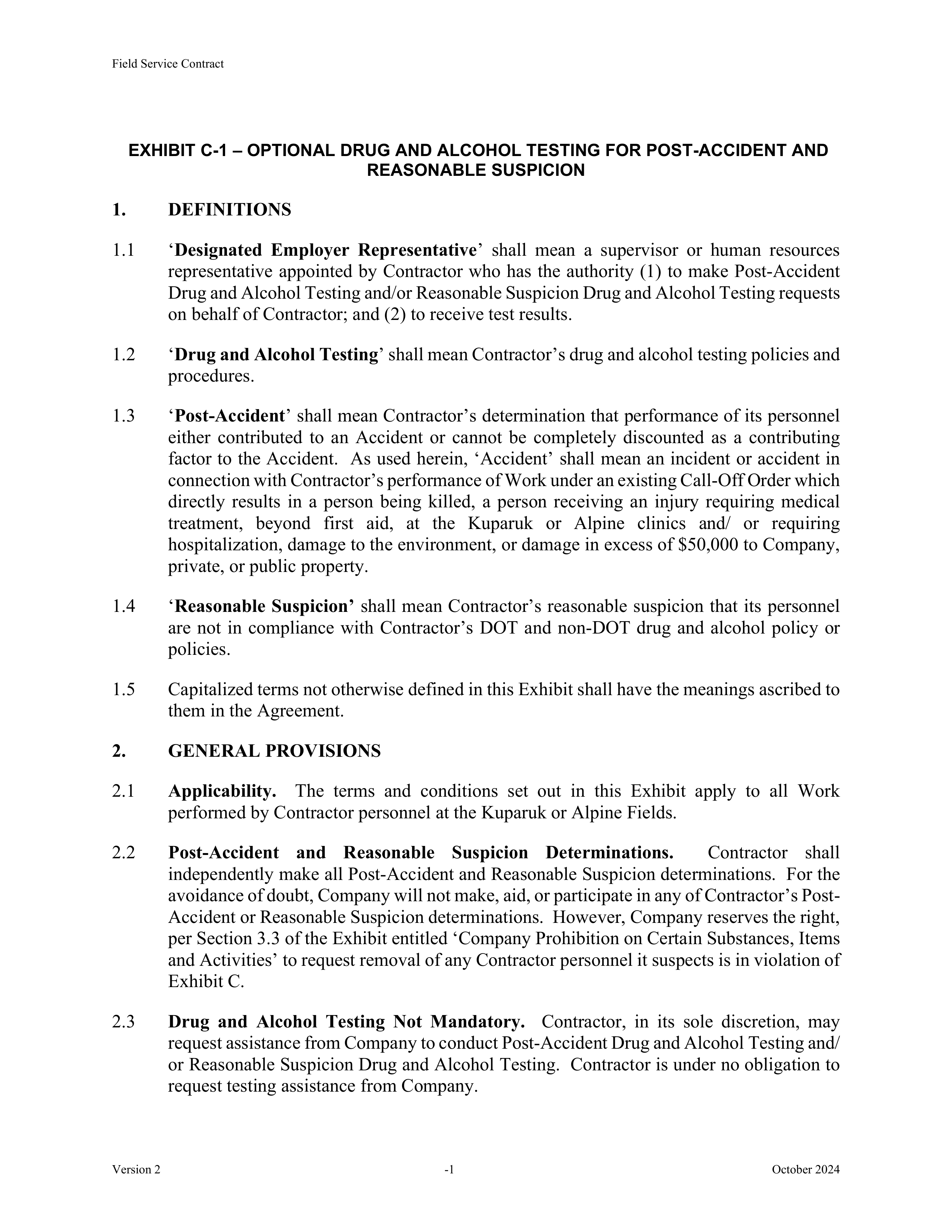 ConocoPhillips Field Service Contract — page 44