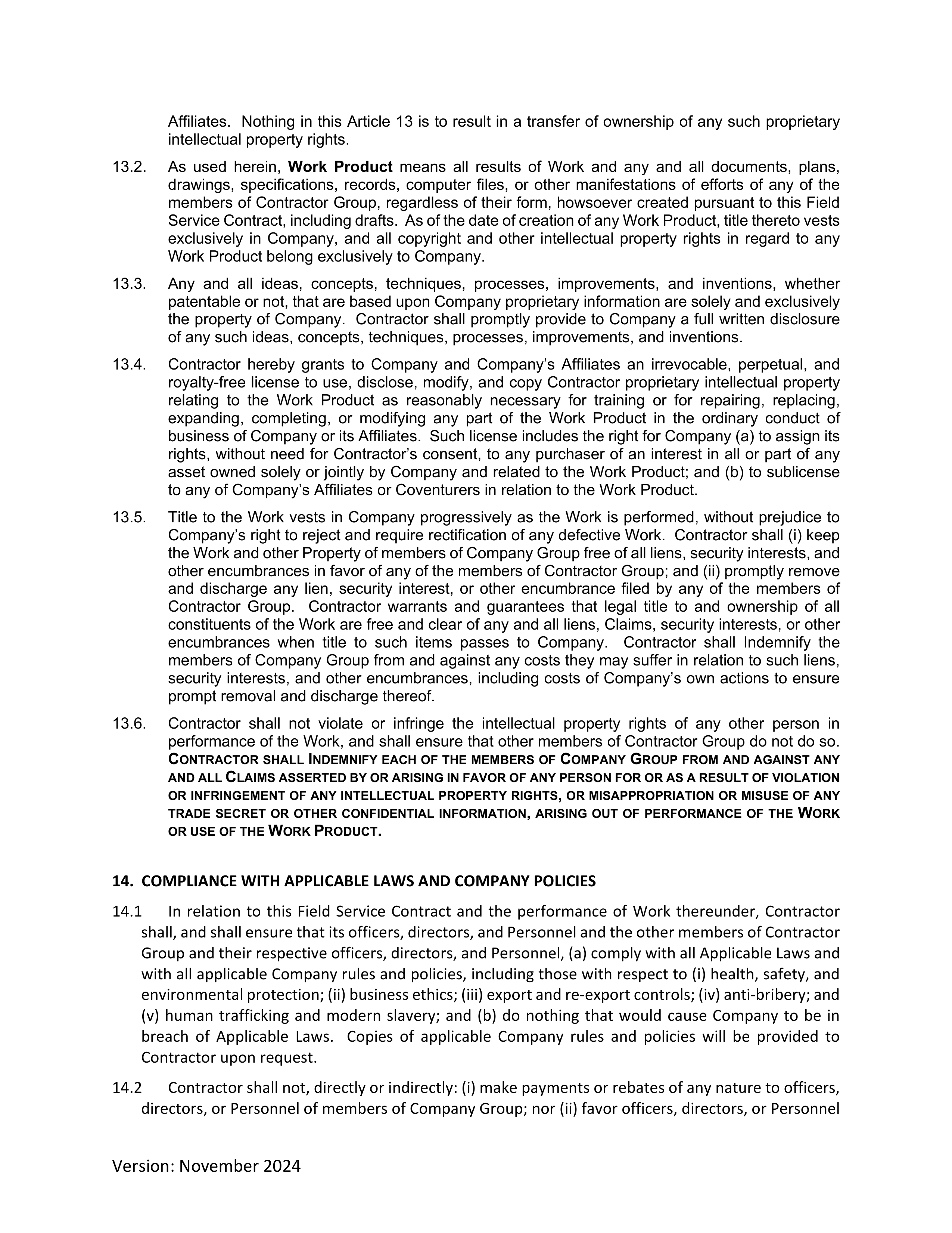 ConocoPhillips Field Service Contract — page 7