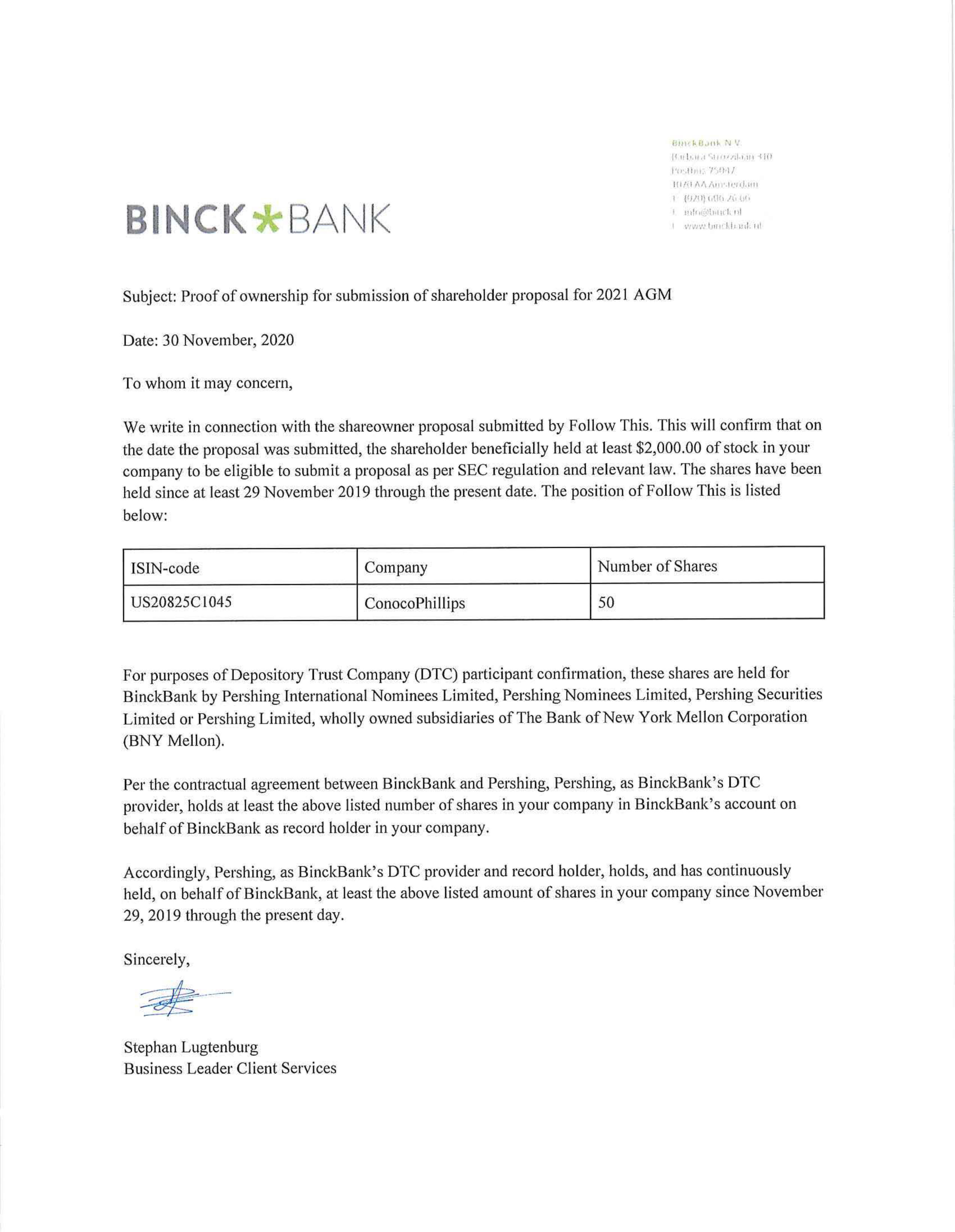 ConocoPhillips Proposal  — page 28