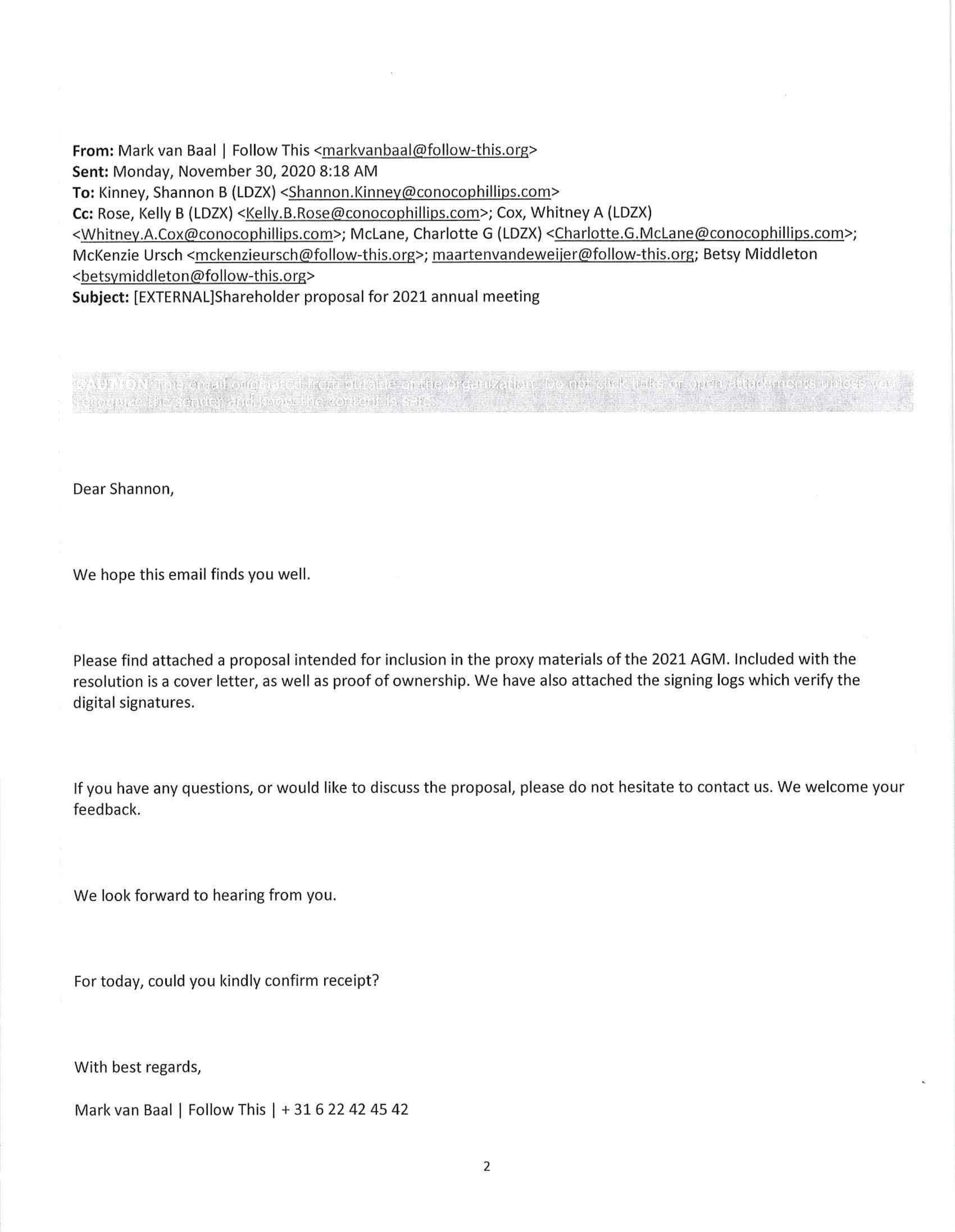 ConocoPhillips Proposal  — page 59