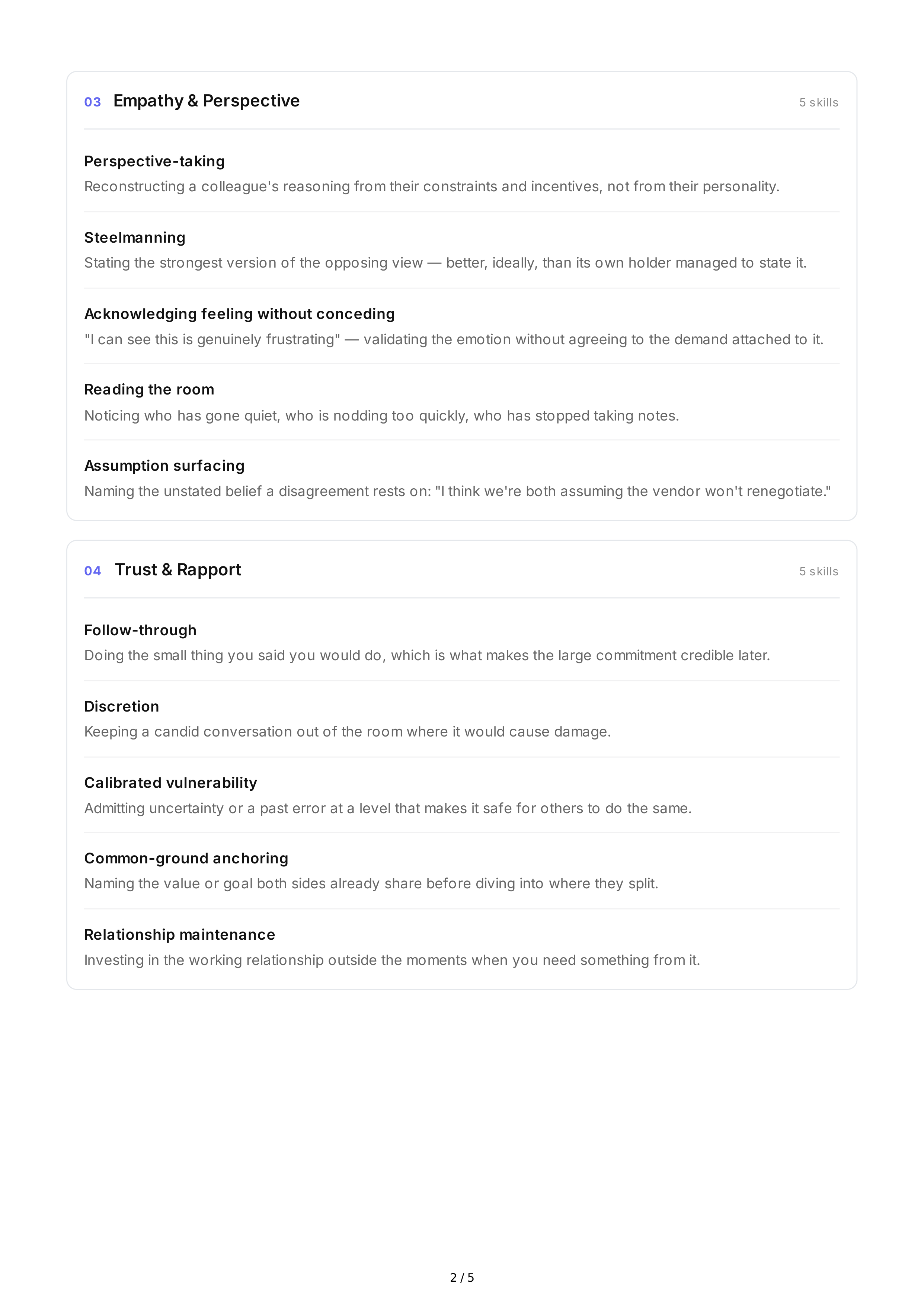 Consensus Building Interpersonal Skills — page 2
