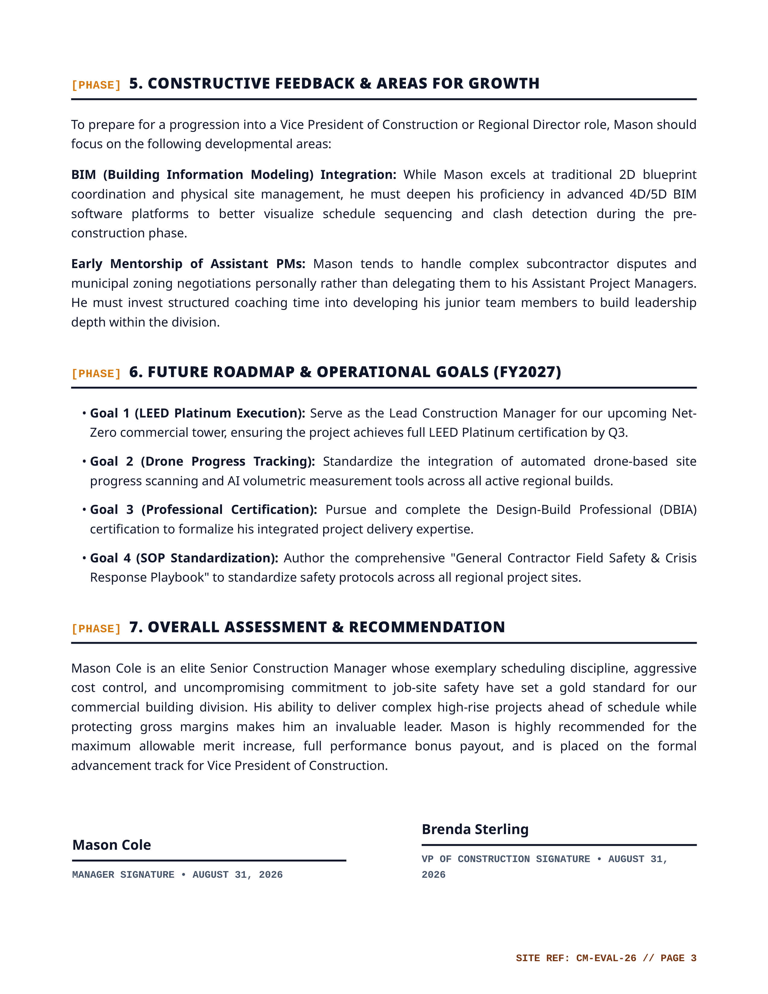 Construction Manager Performance Review — page 3