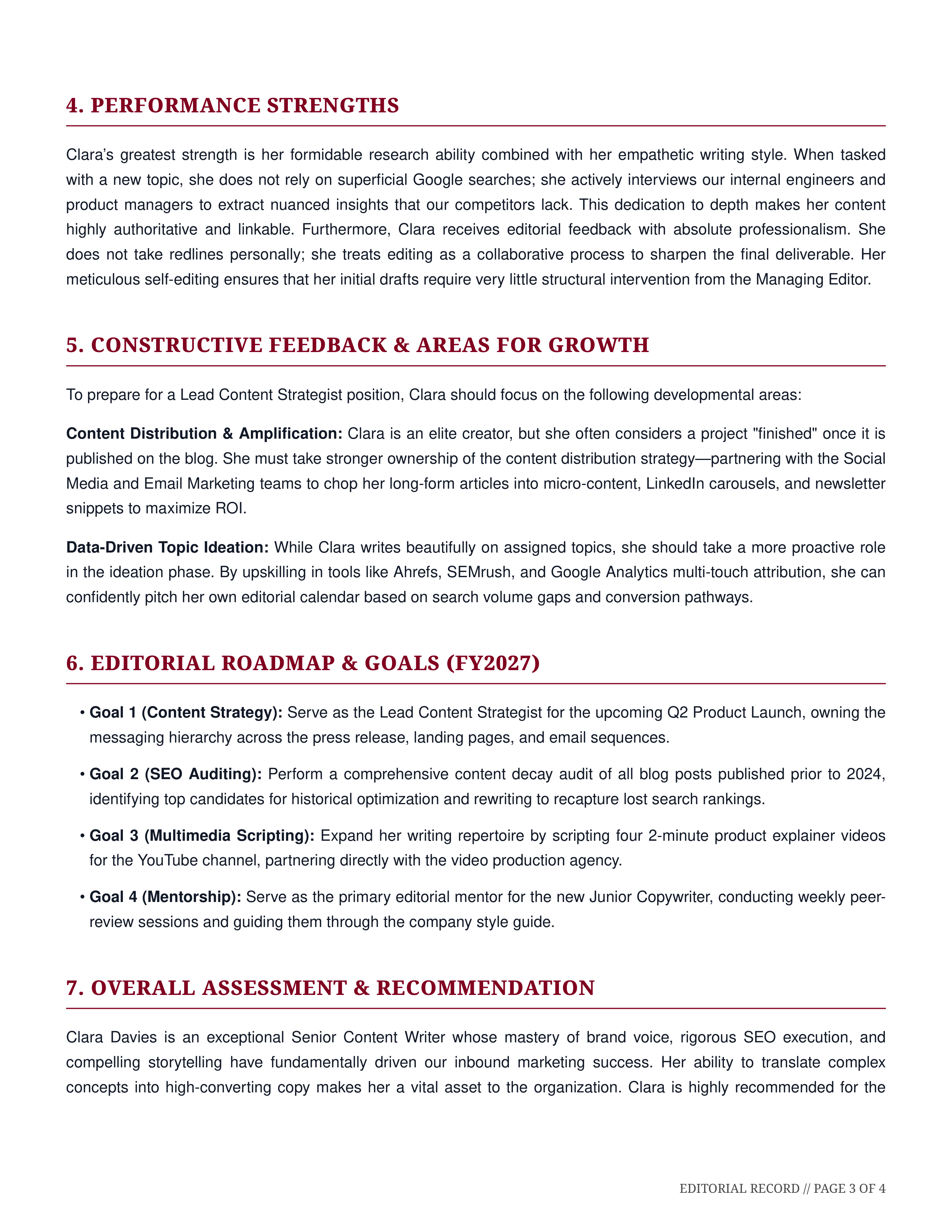 Content Writer Performance Review — page 3