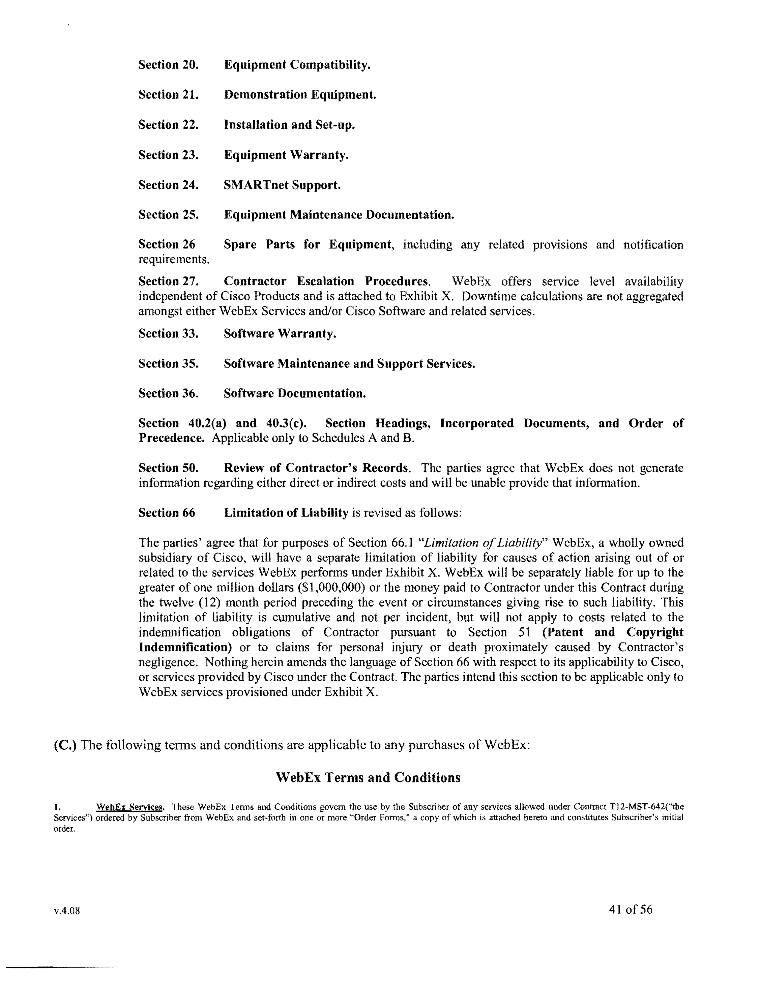 Contract Between Department of Information Services and Cisco Systems, Inc. — page 45