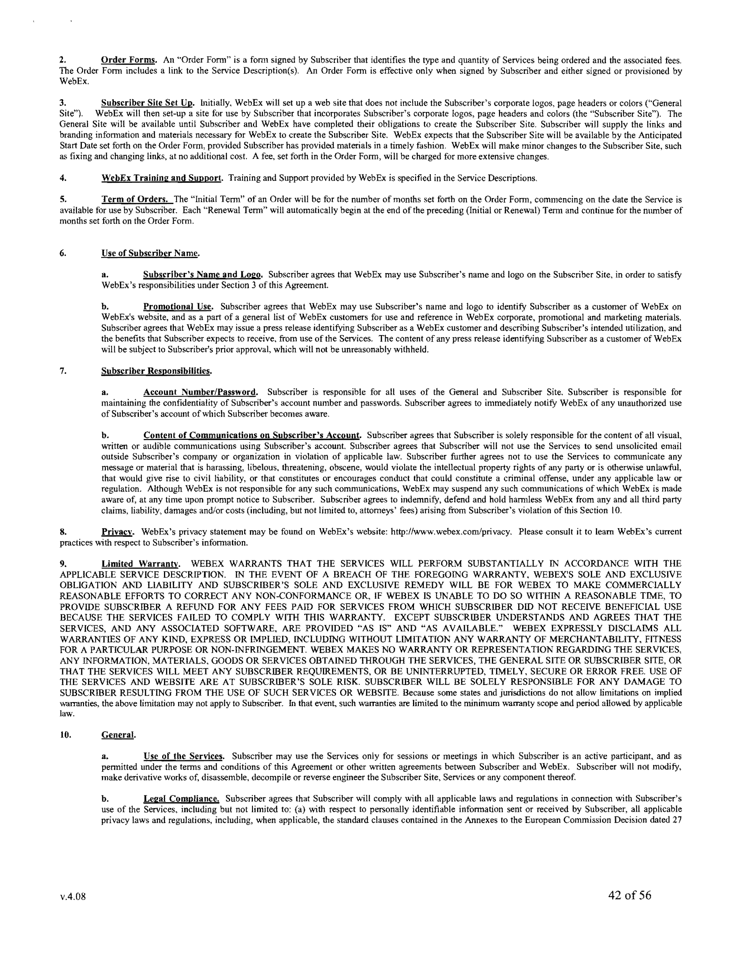 Contract Between Department of Information Services and Cisco Systems, Inc. — page 46