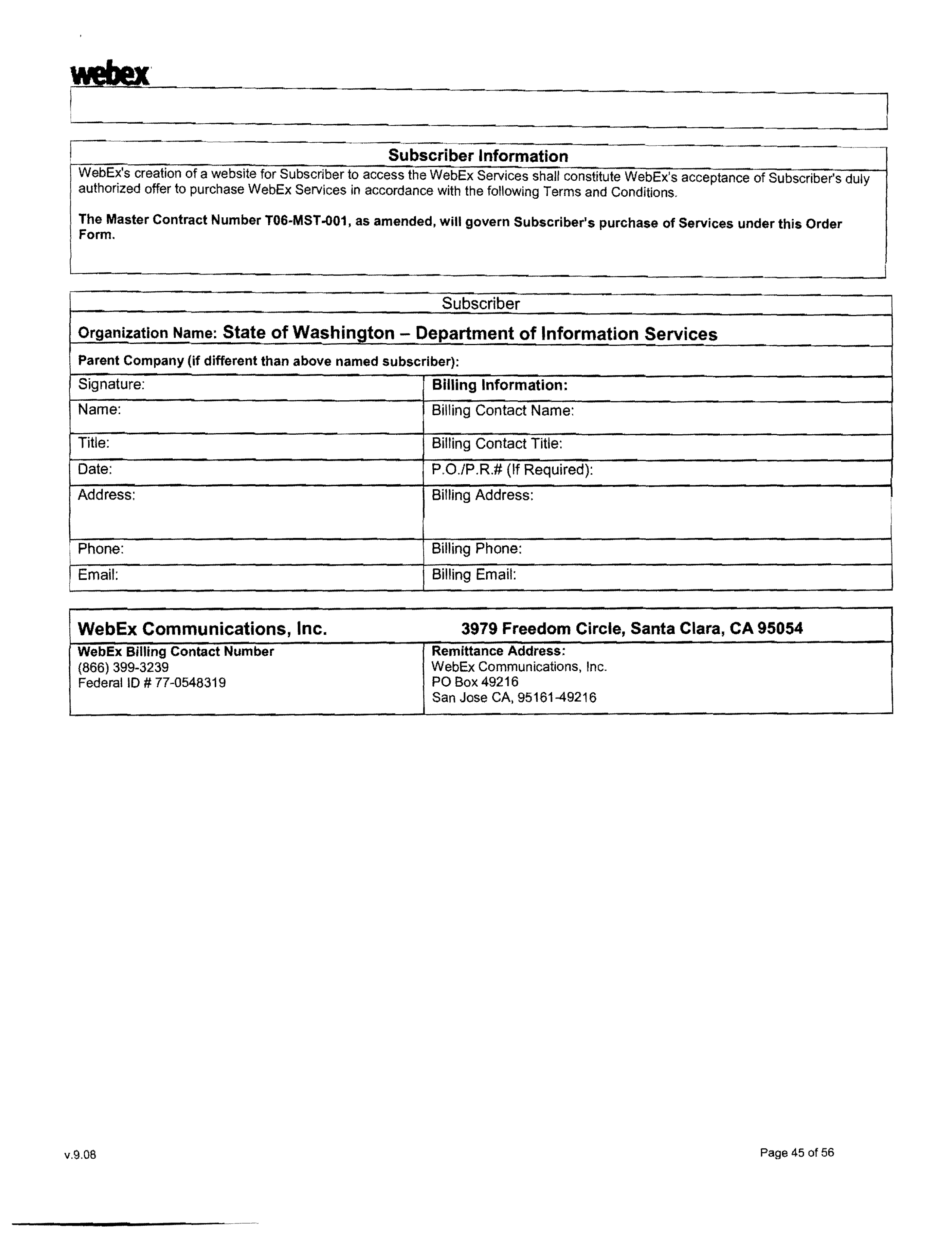 Contract Between Department of Information Services and Cisco Systems, Inc. — page 49