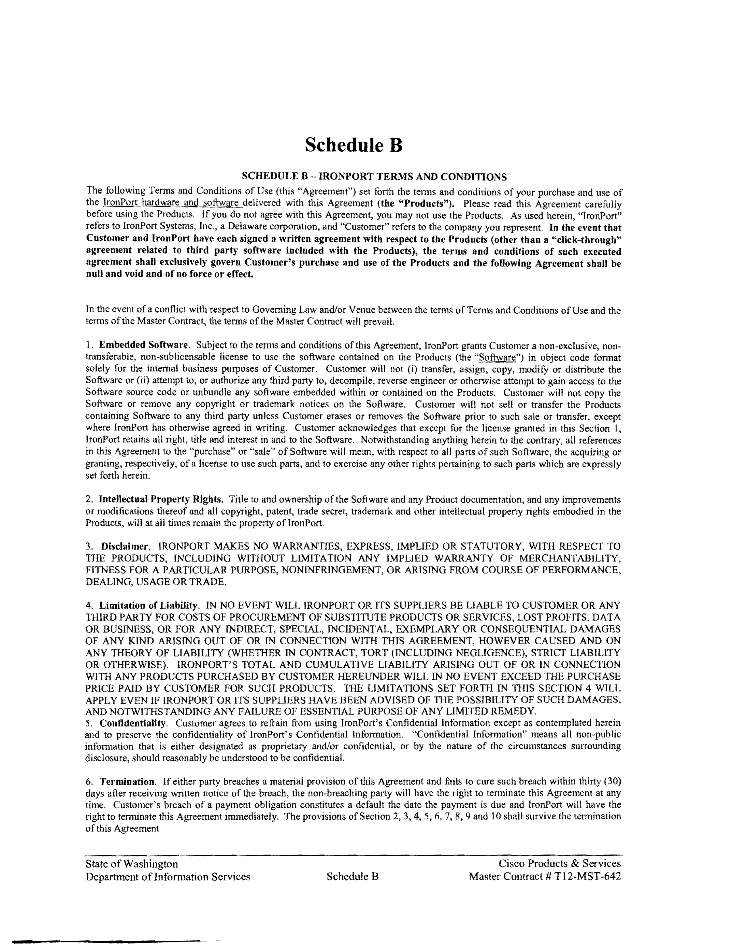 Contract Between Department of Information Services and Cisco Systems, Inc. — page 55