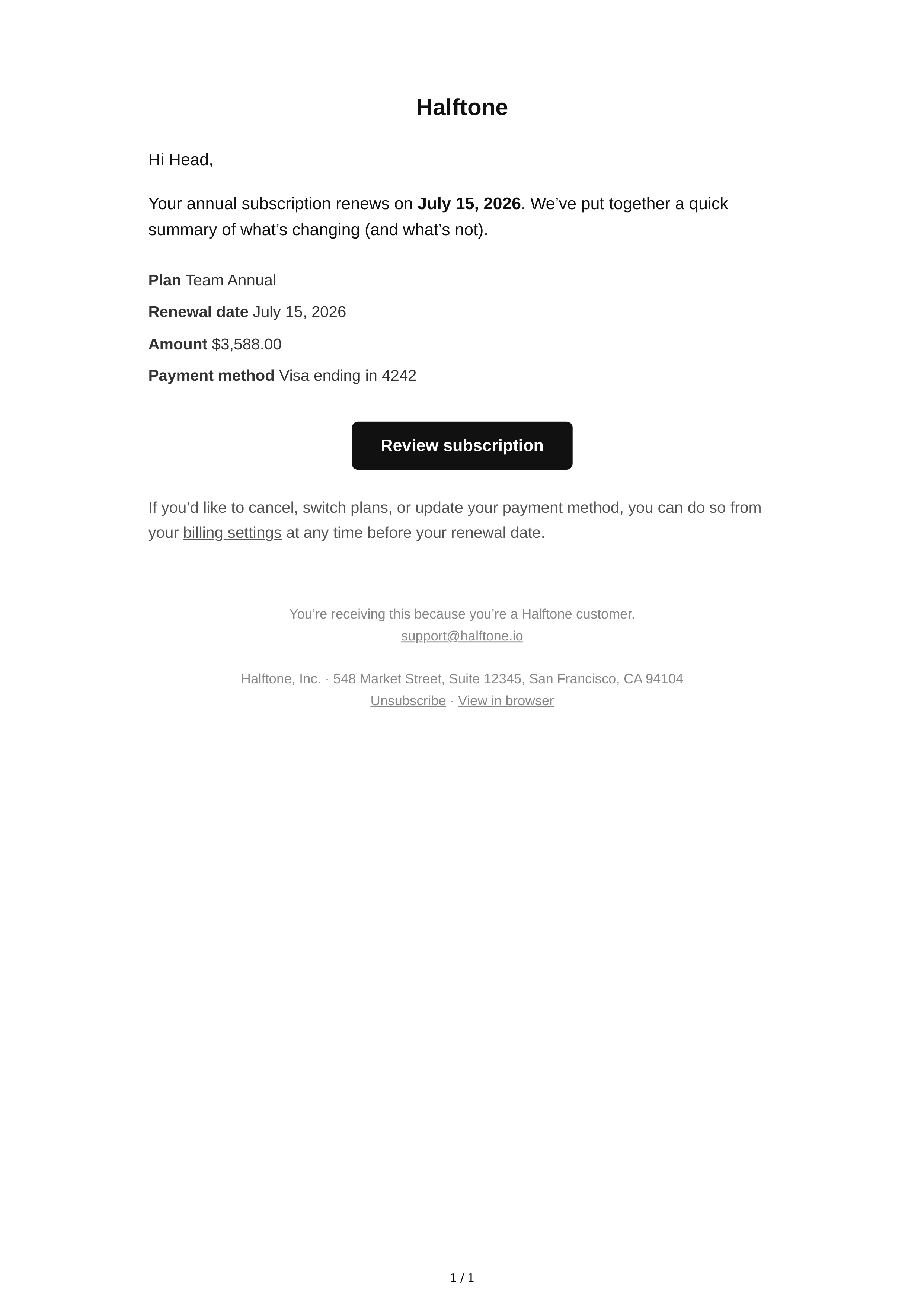 Contract Renewal Email — page 1