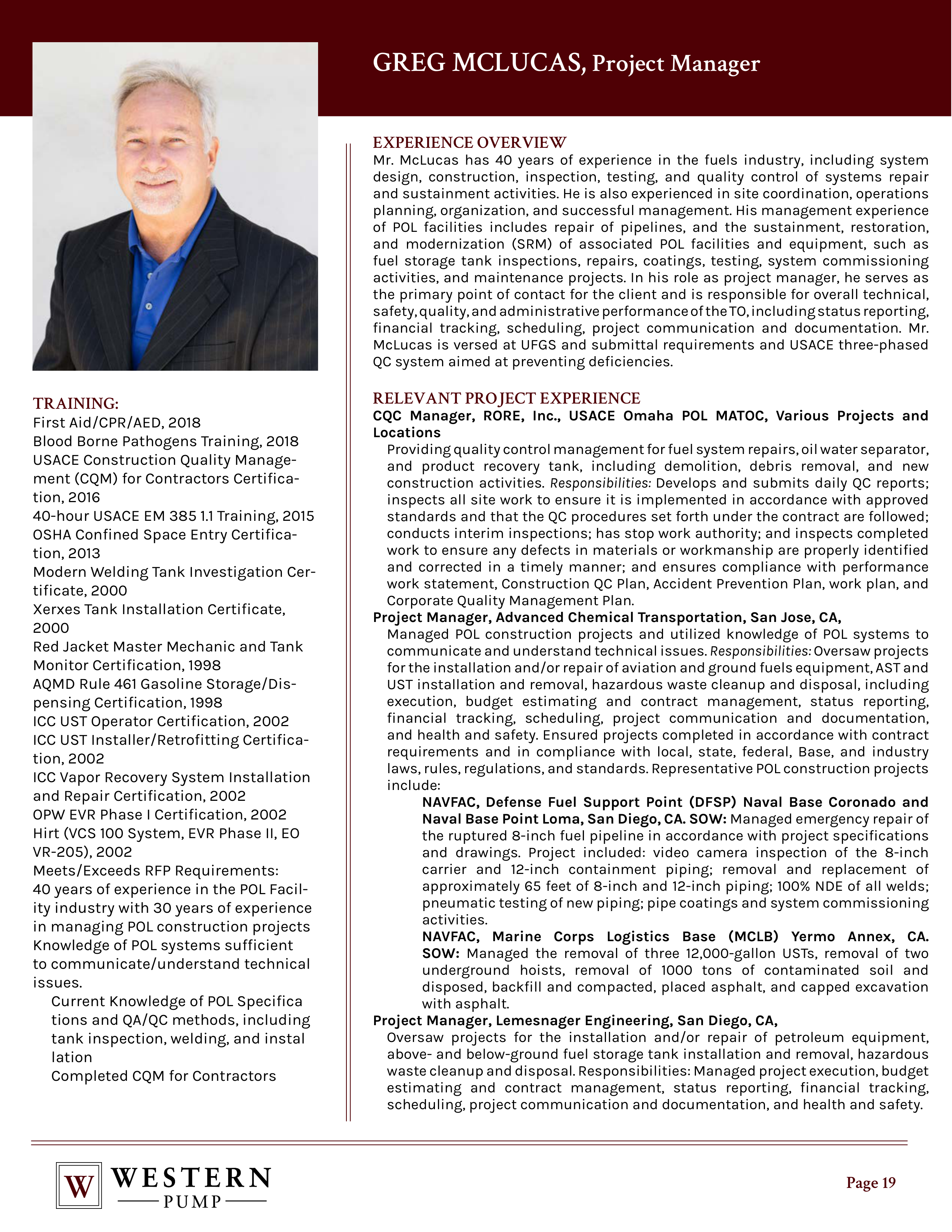 Contractor Statement of Qualification — page 19