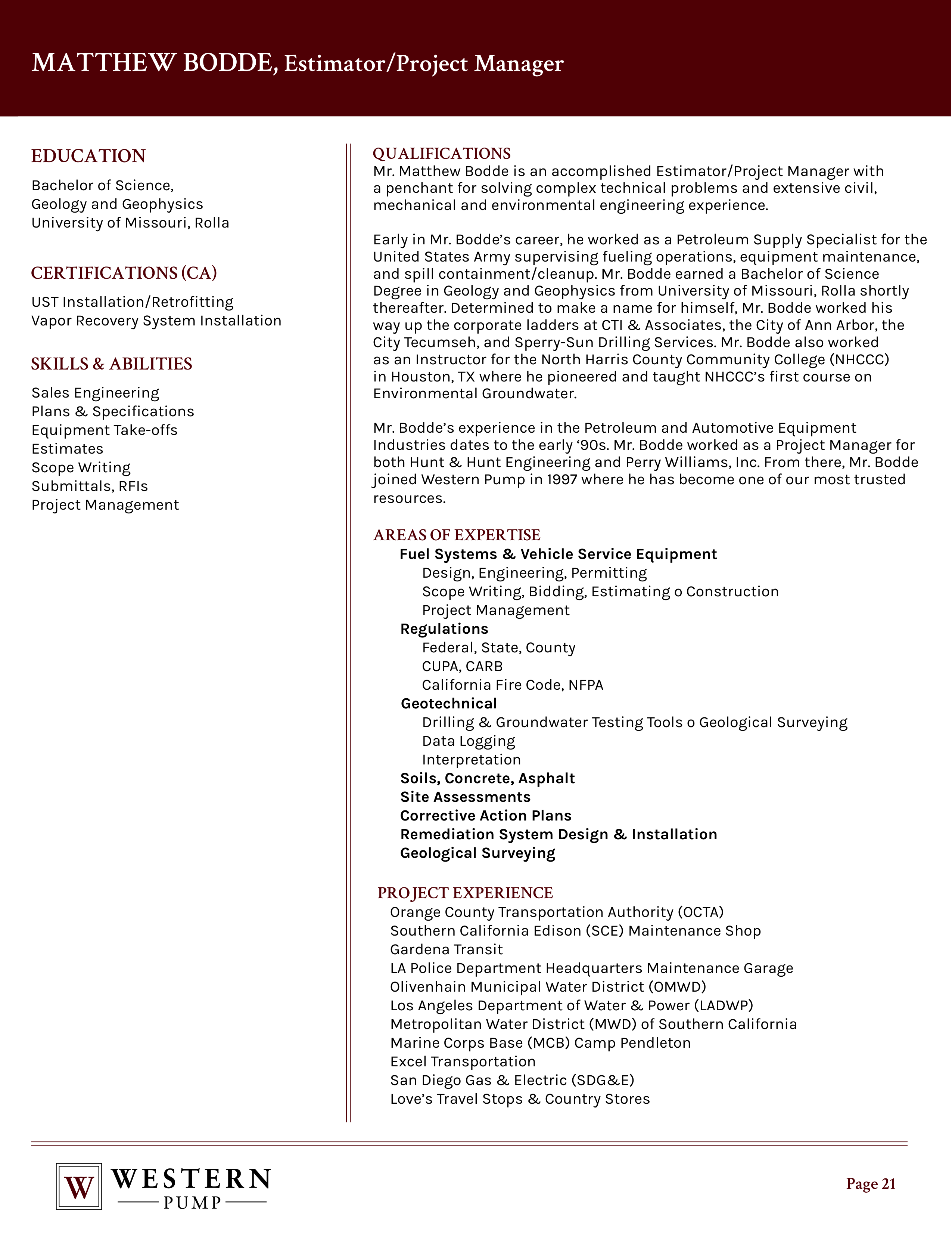Contractor Statement of Qualification — page 21