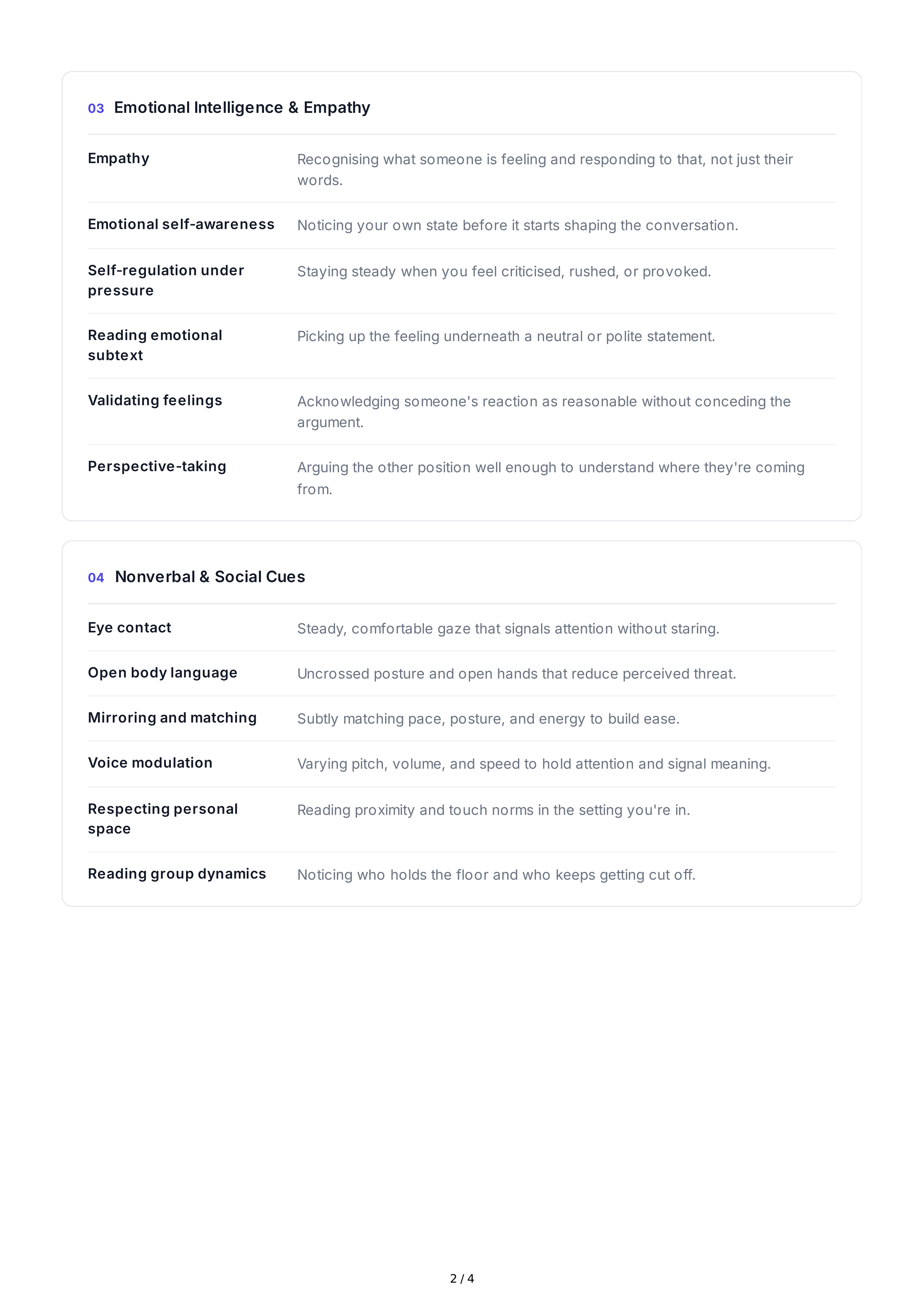 Conversation Interpersonal Skills — page 2