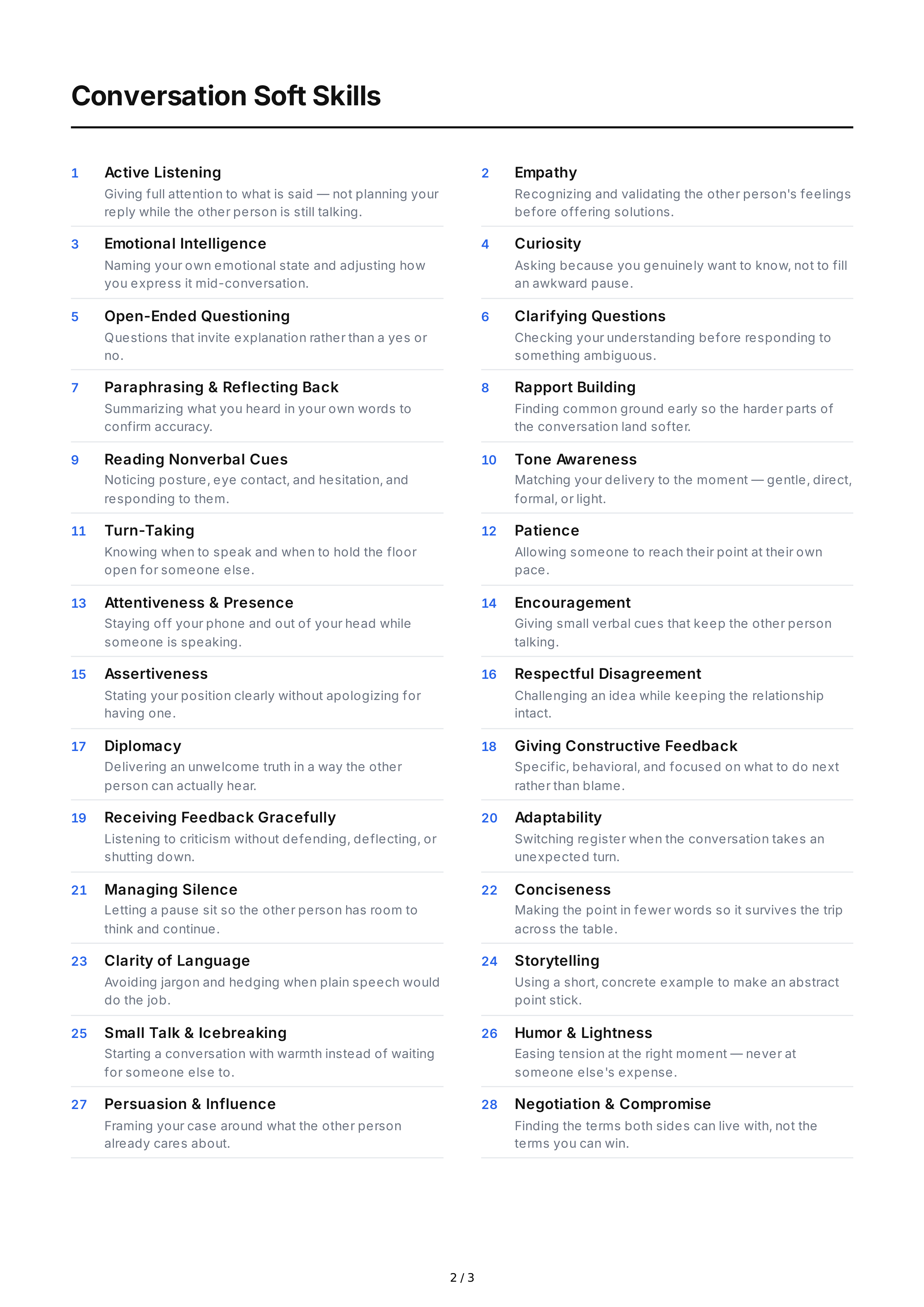 Conversation Soft Skills — page 2