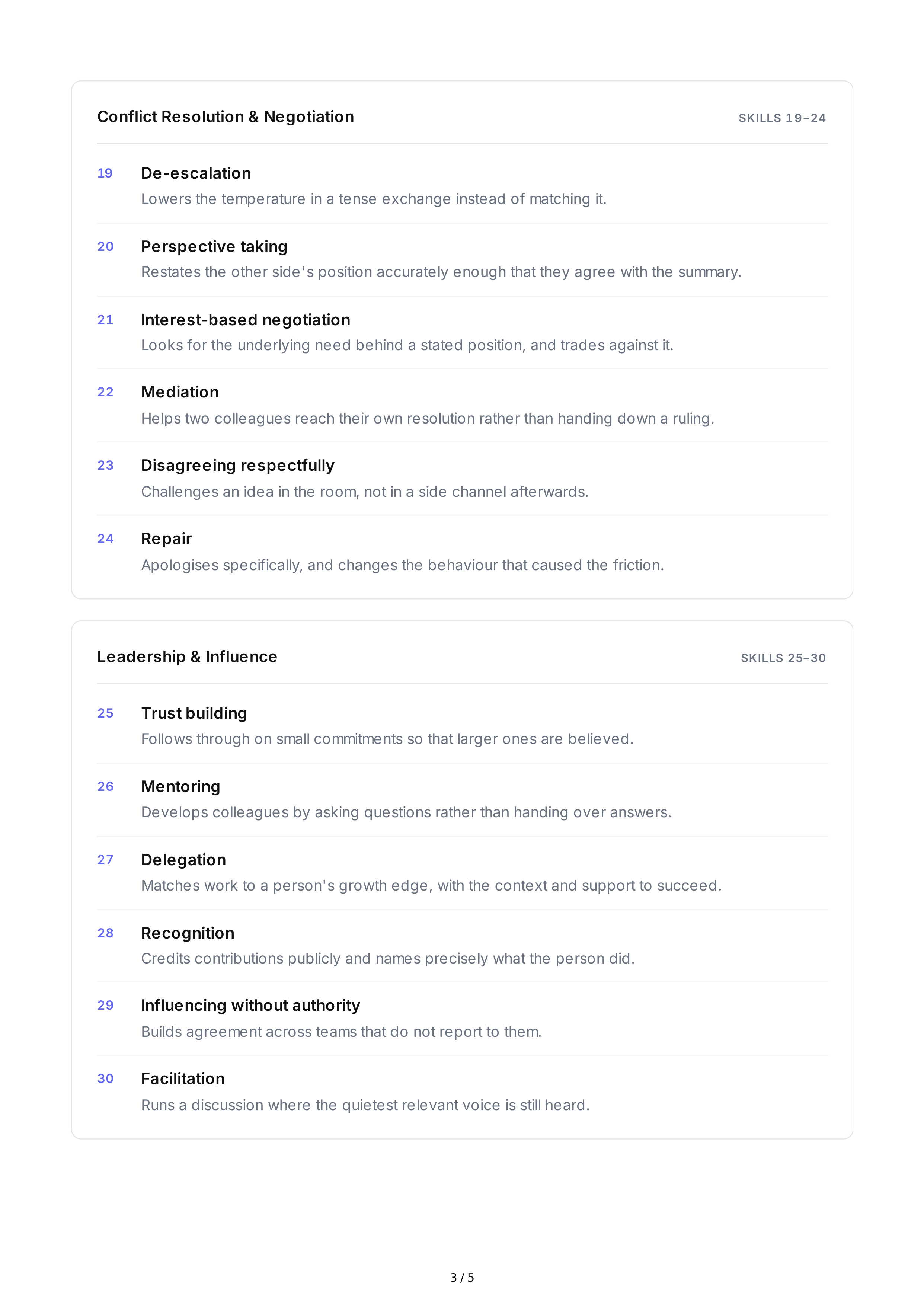 Cooperation Interpersonal Skills — page 3
