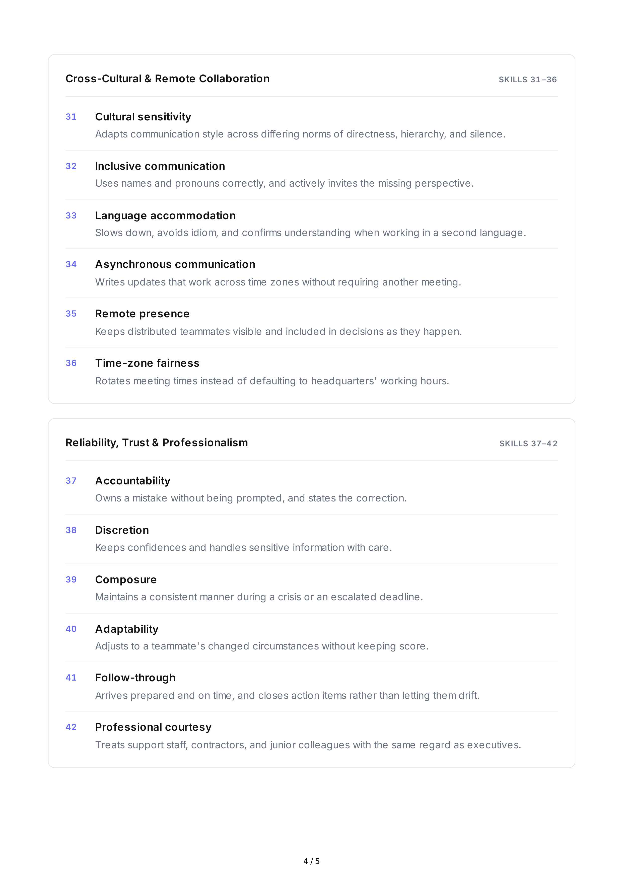 Cooperation Interpersonal Skills — page 4