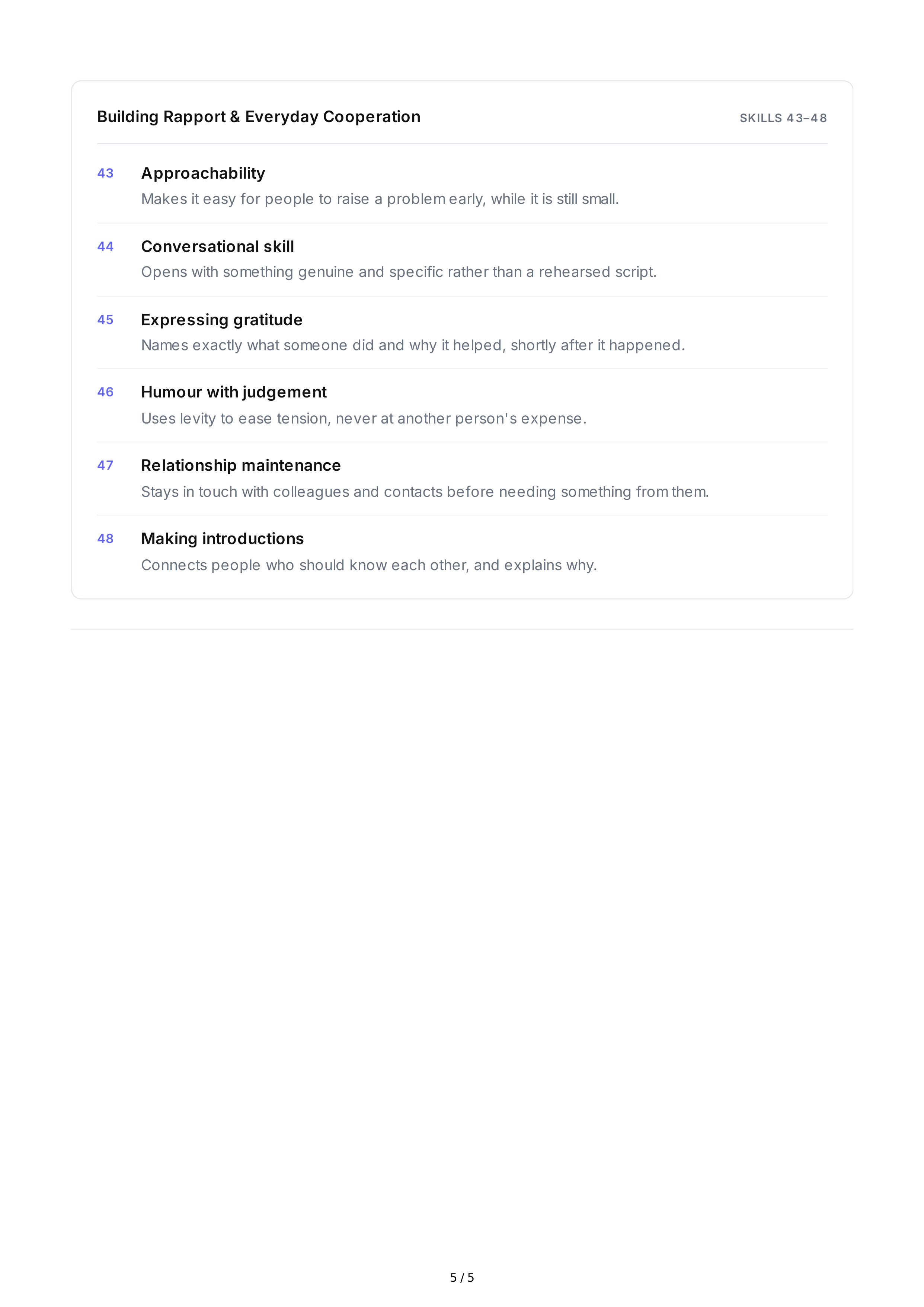 Cooperation Interpersonal Skills — page 5