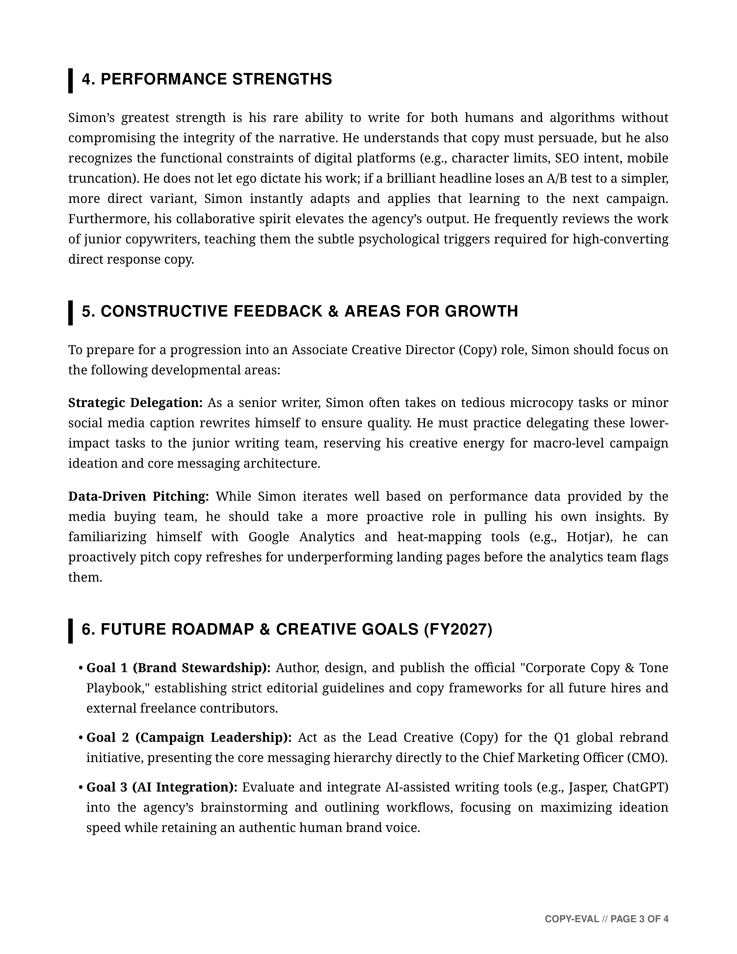 Copywriter Performance Review — page 3