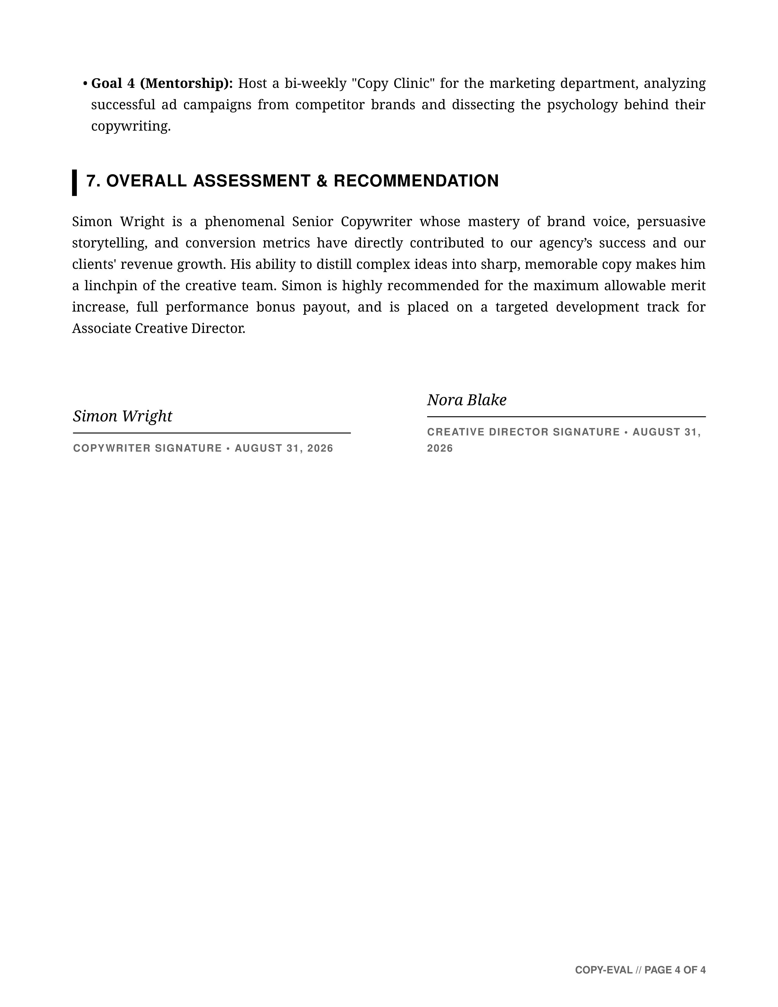 Copywriter Performance Review — page 4