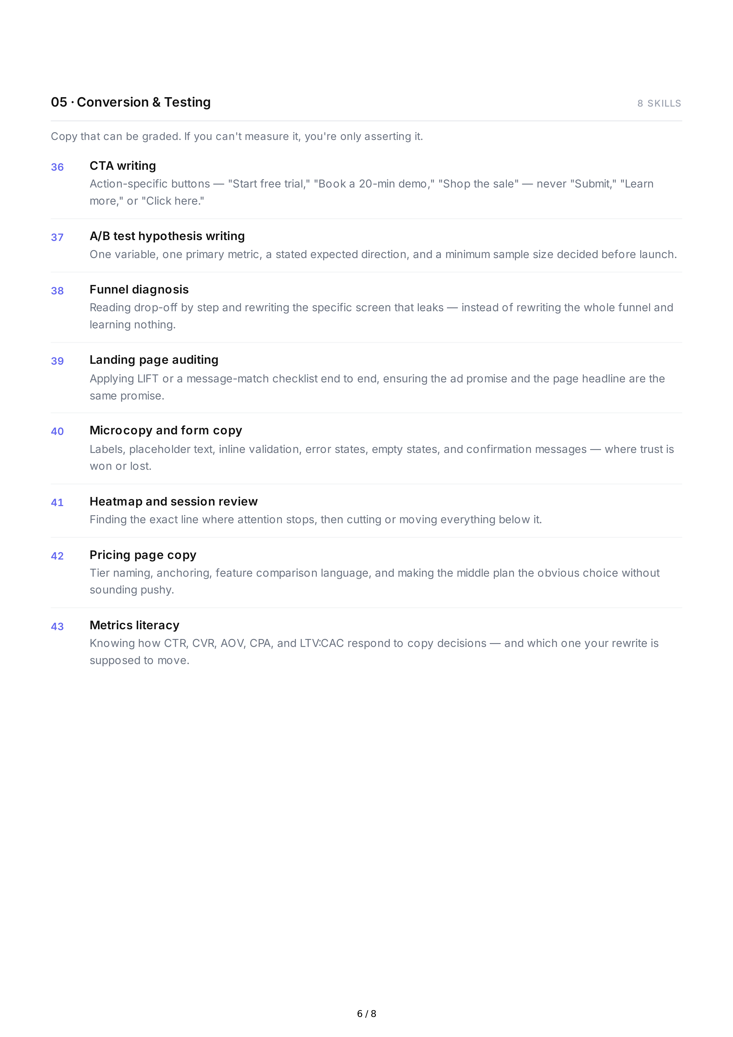 Copywriting Hard Skills — page 6