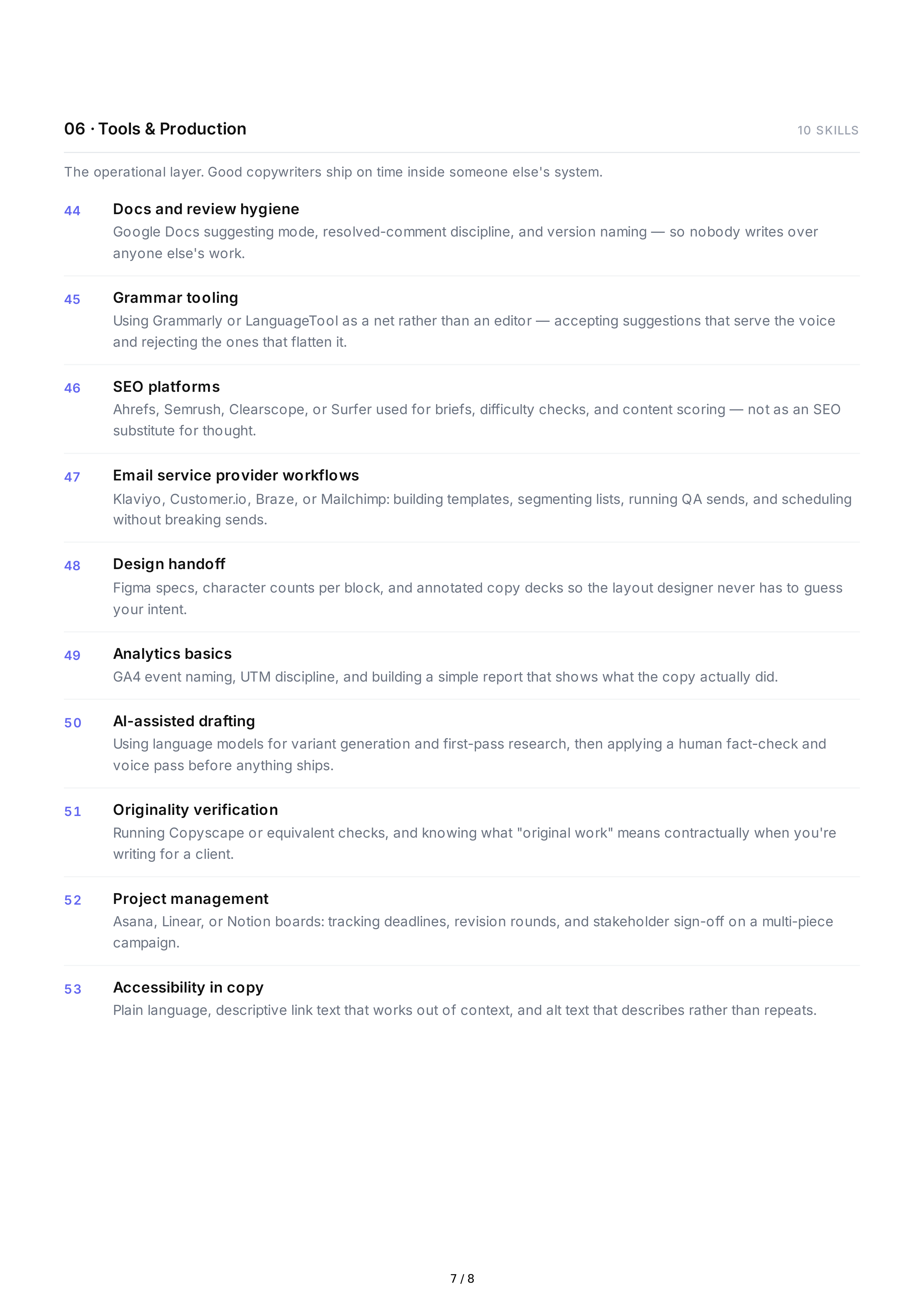 Copywriting Hard Skills — page 7