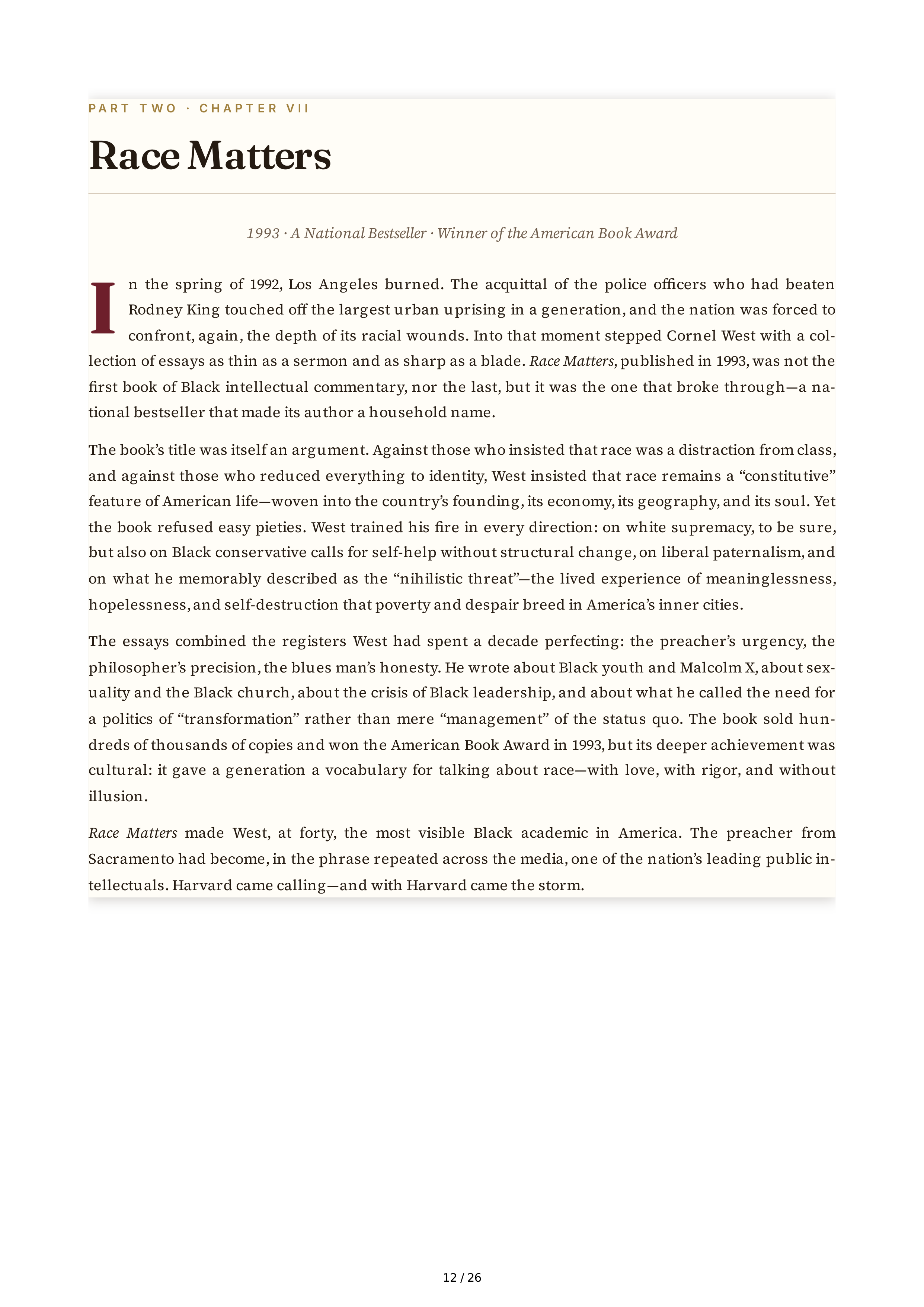Cornel West Brother West Living and Loving Out Loud Biography — page 12