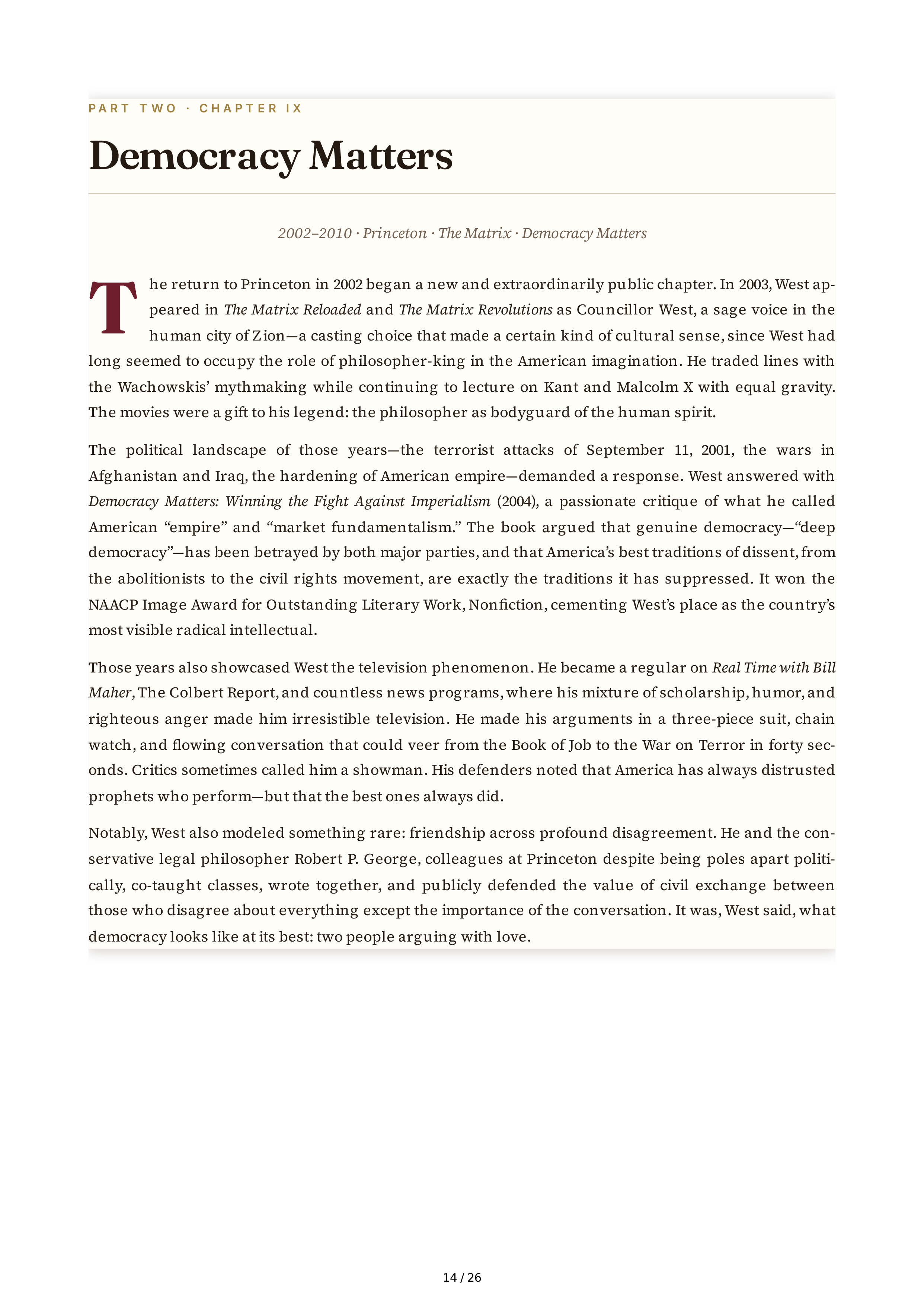 Cornel West Brother West Living and Loving Out Loud Biography — page 14