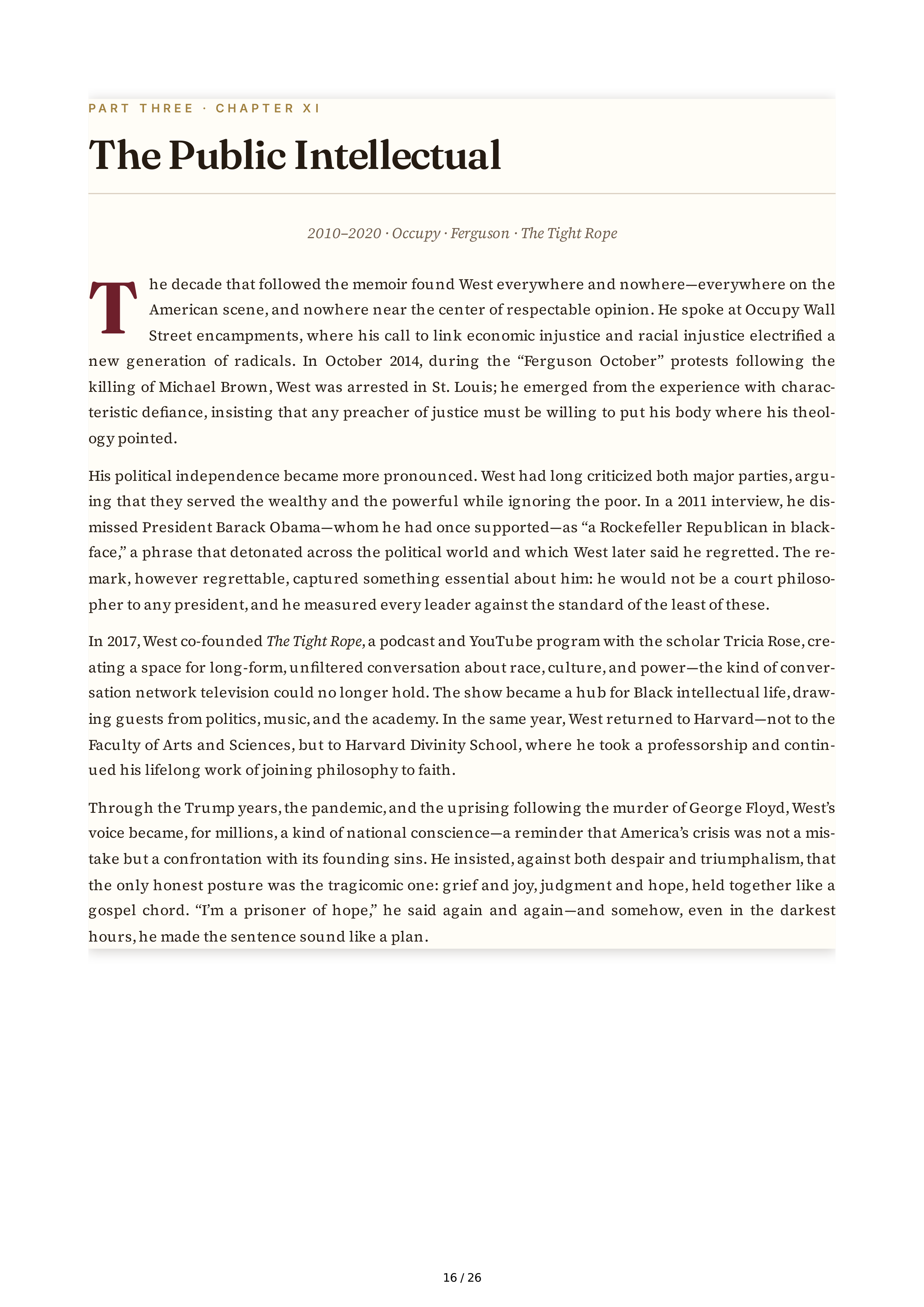 Cornel West Brother West Living and Loving Out Loud Biography — page 16