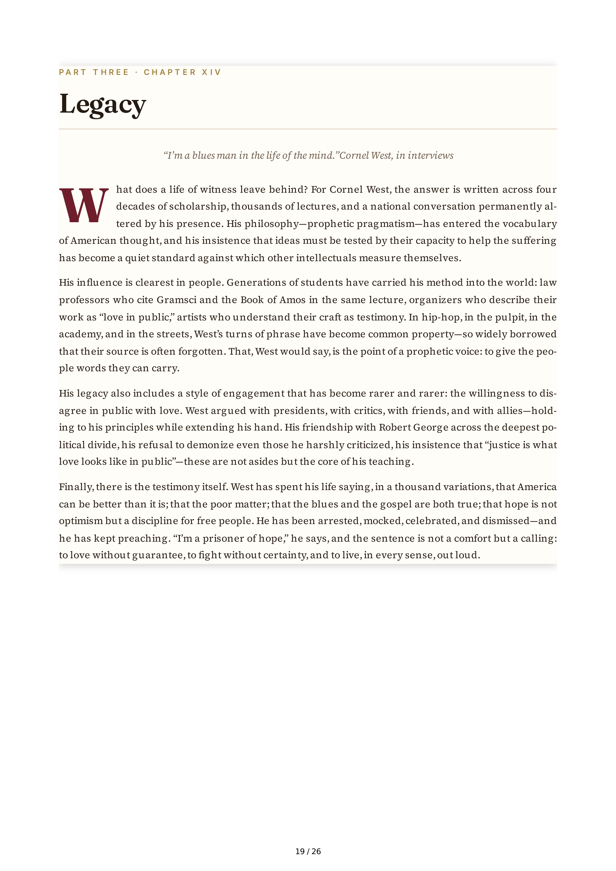 Cornel West Brother West Living and Loving Out Loud Biography — page 19