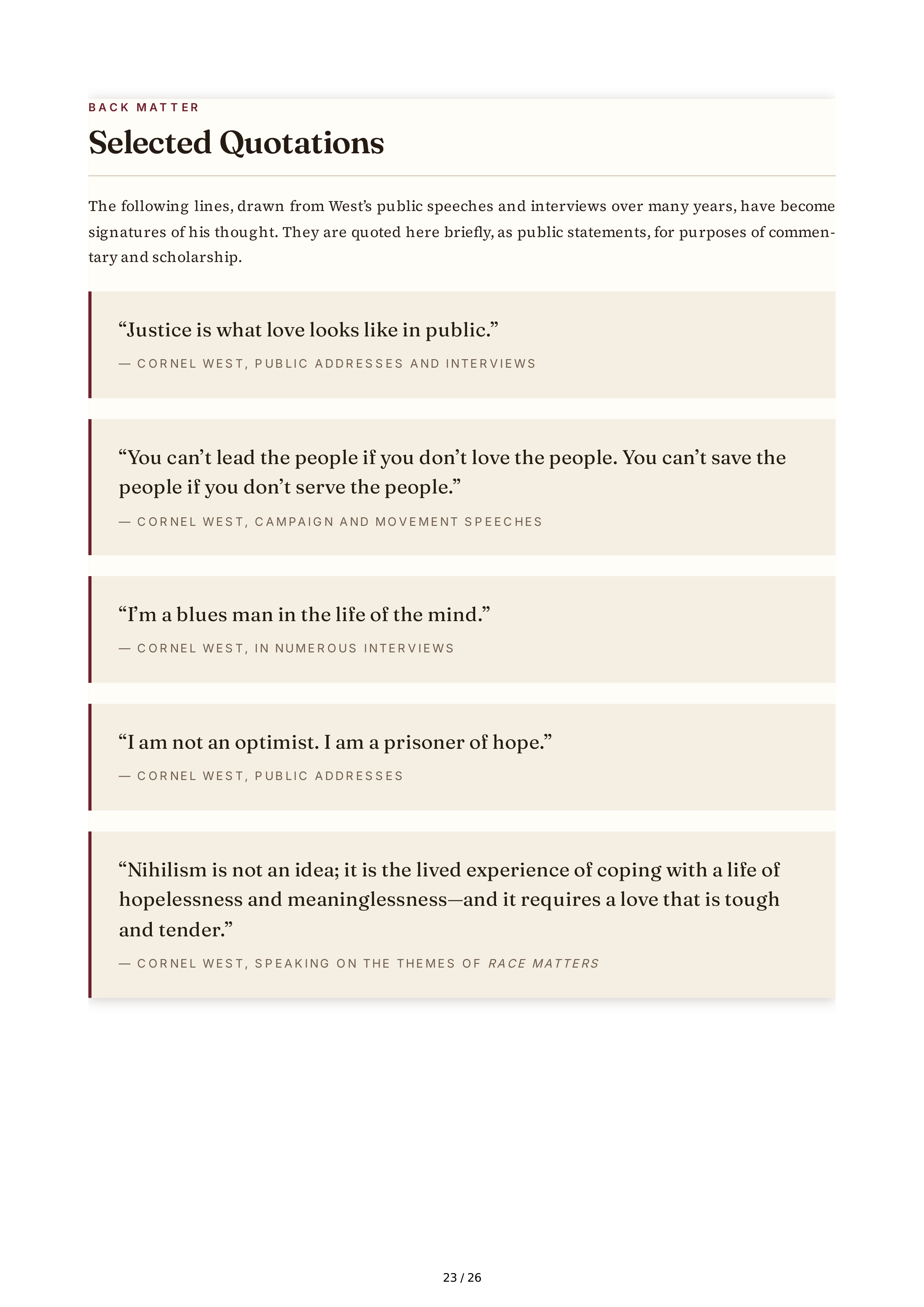 Cornel West Brother West Living and Loving Out Loud Biography — page 23