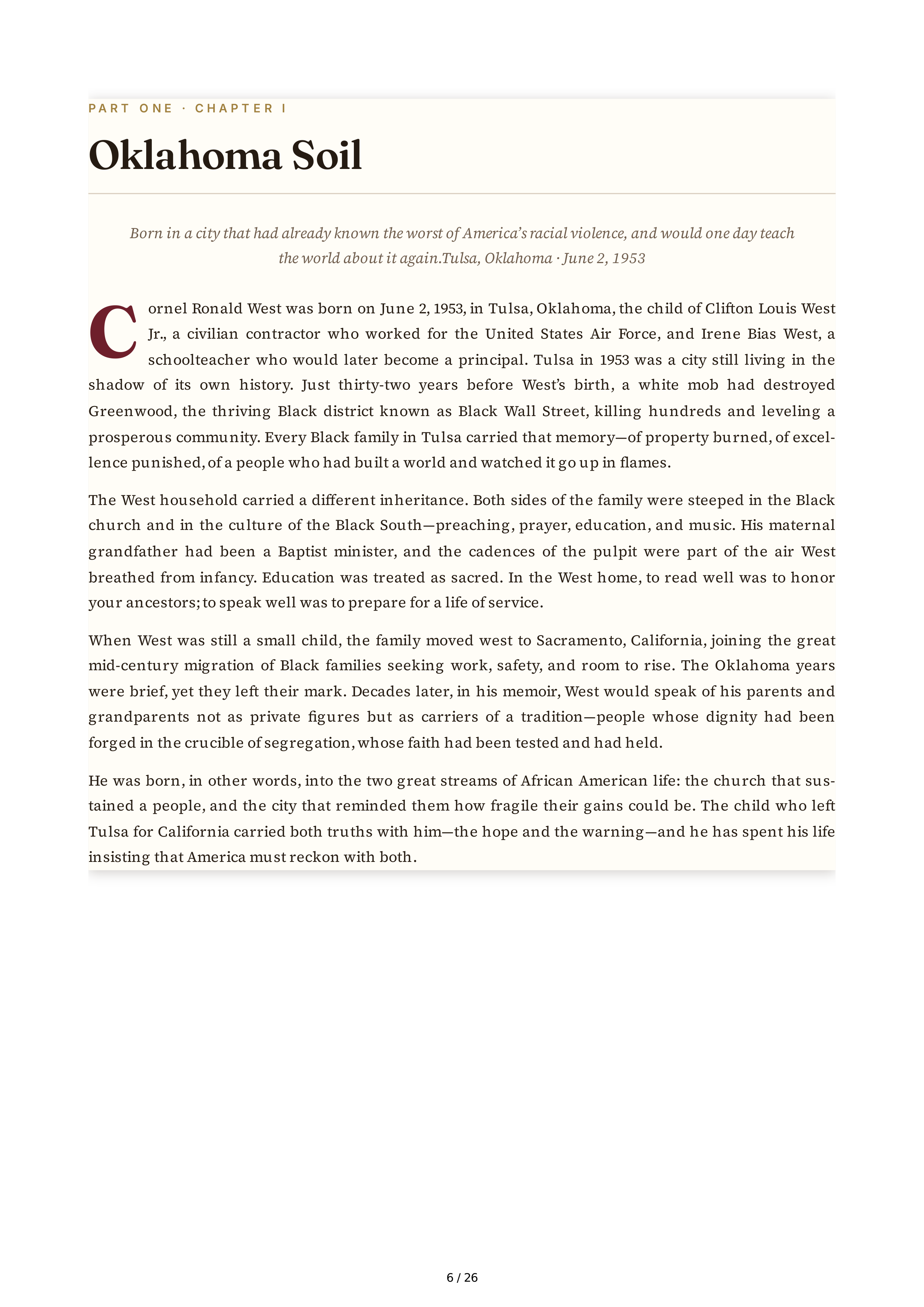 Cornel West Brother West Living and Loving Out Loud Biography — page 6