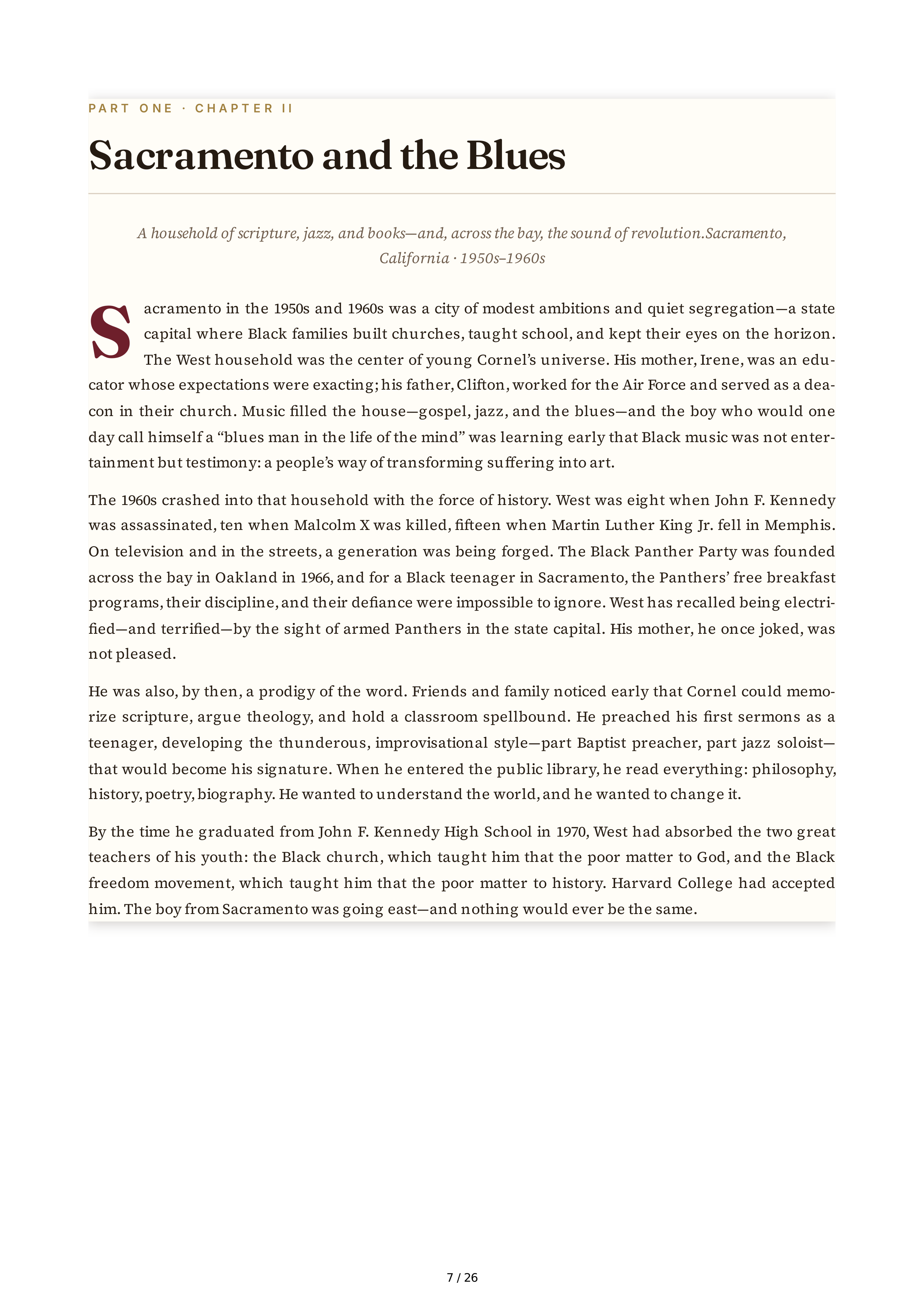 Cornel West Brother West Living and Loving Out Loud Biography — page 7