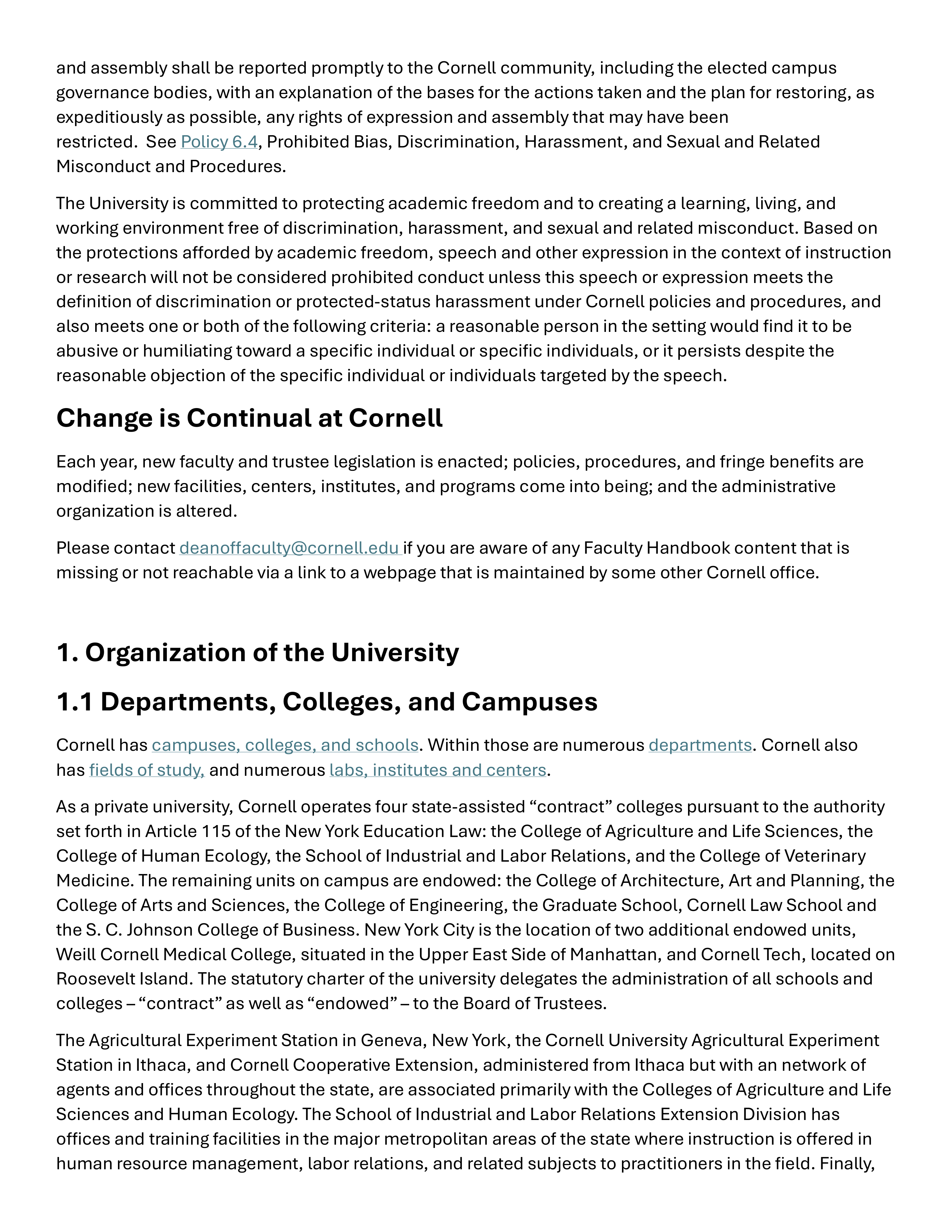 Cornell University Faculty Handbook — page 3