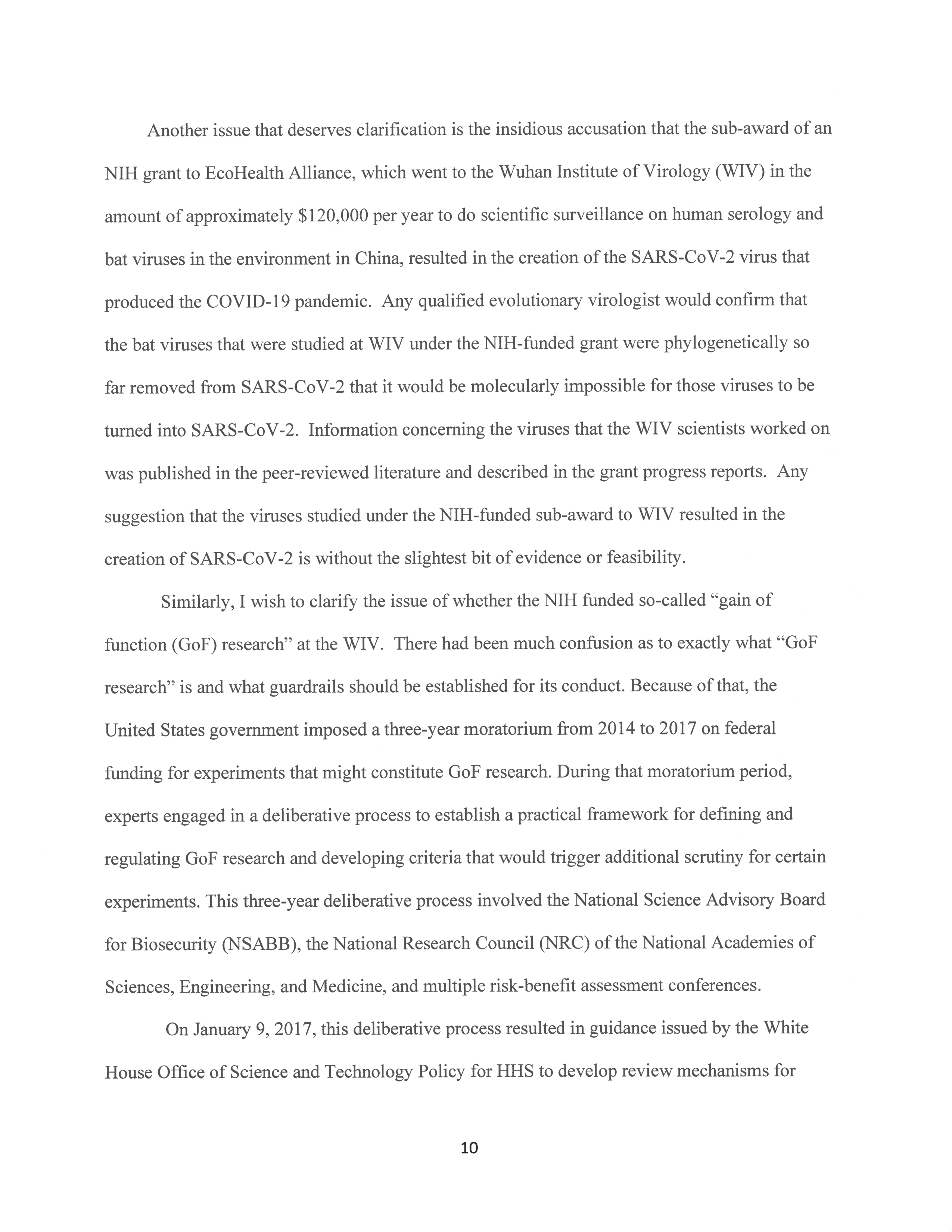 Coronavirus Pandemic Hearing Opening Statement — page 10