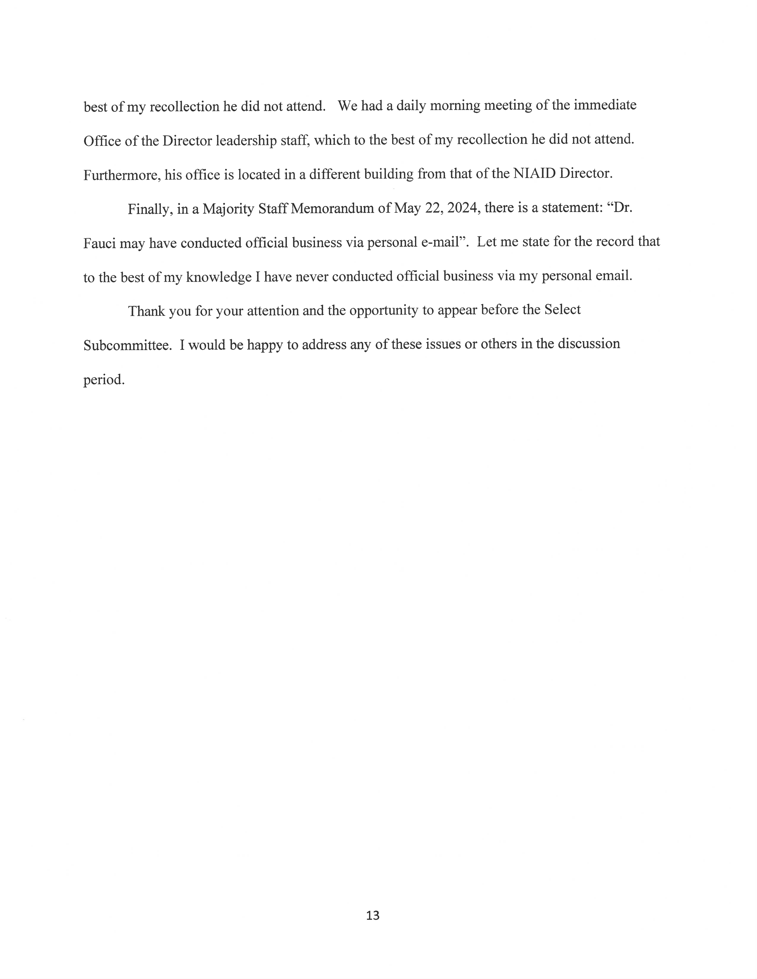 Coronavirus Pandemic Hearing Opening Statement — page 13