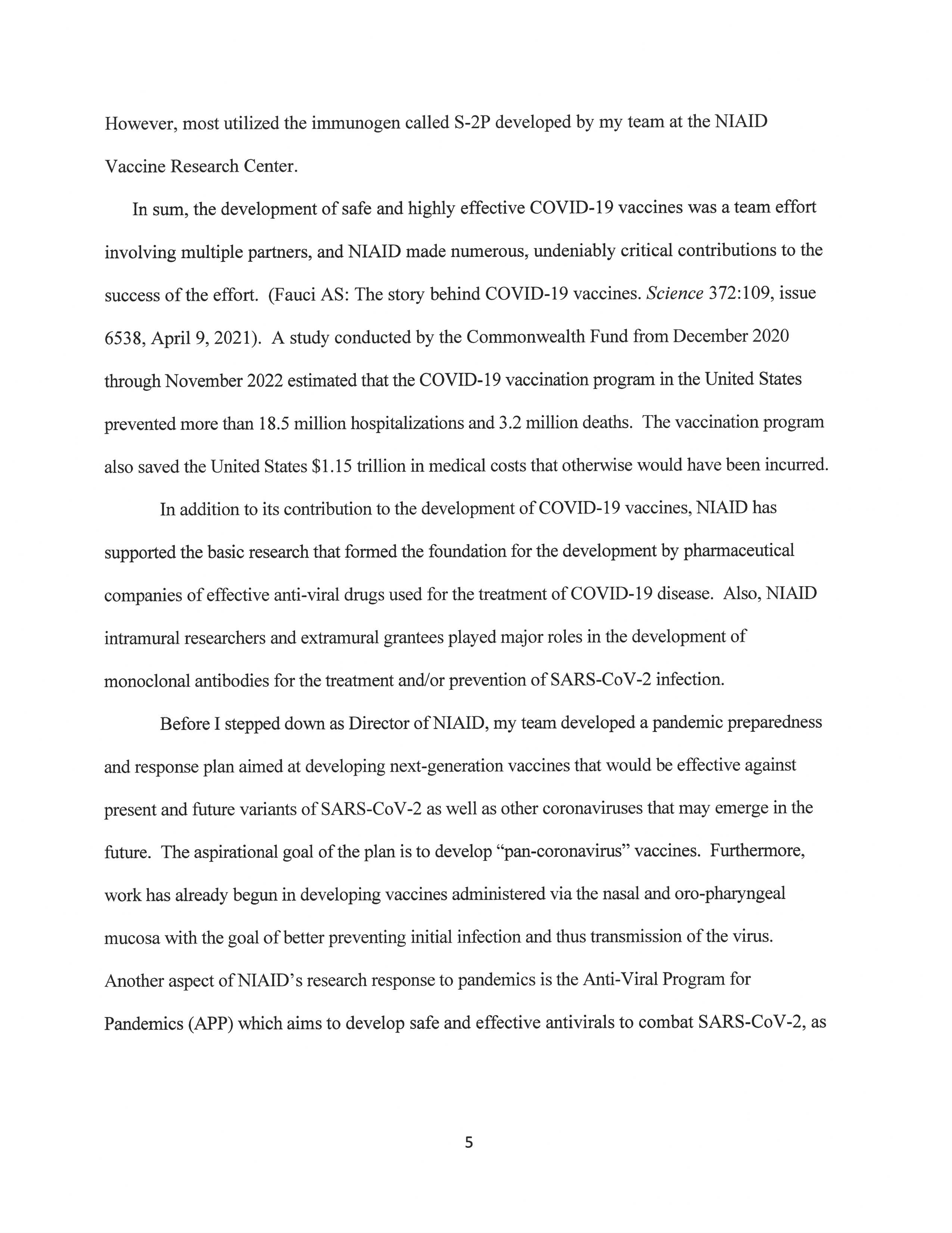 Coronavirus Pandemic Hearing Opening Statement — page 5